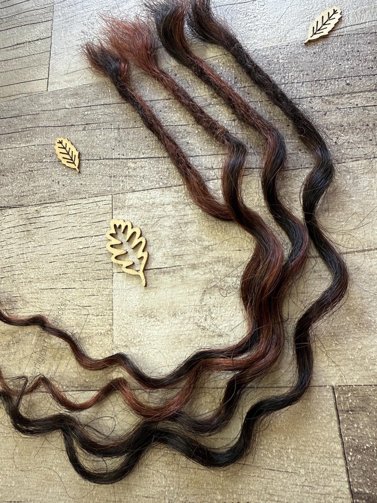 X4 Curly Black Dark Auburn 100% Human Hair Dreadlock Extensions 17 Inch