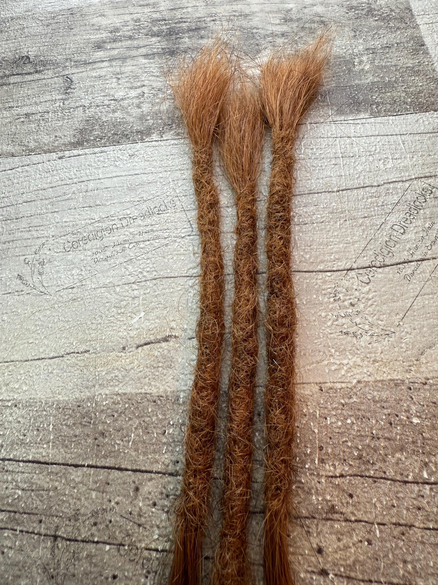 x3 Auburn 100% Human Hair Dreadlock Extensions Brown 13 Inch