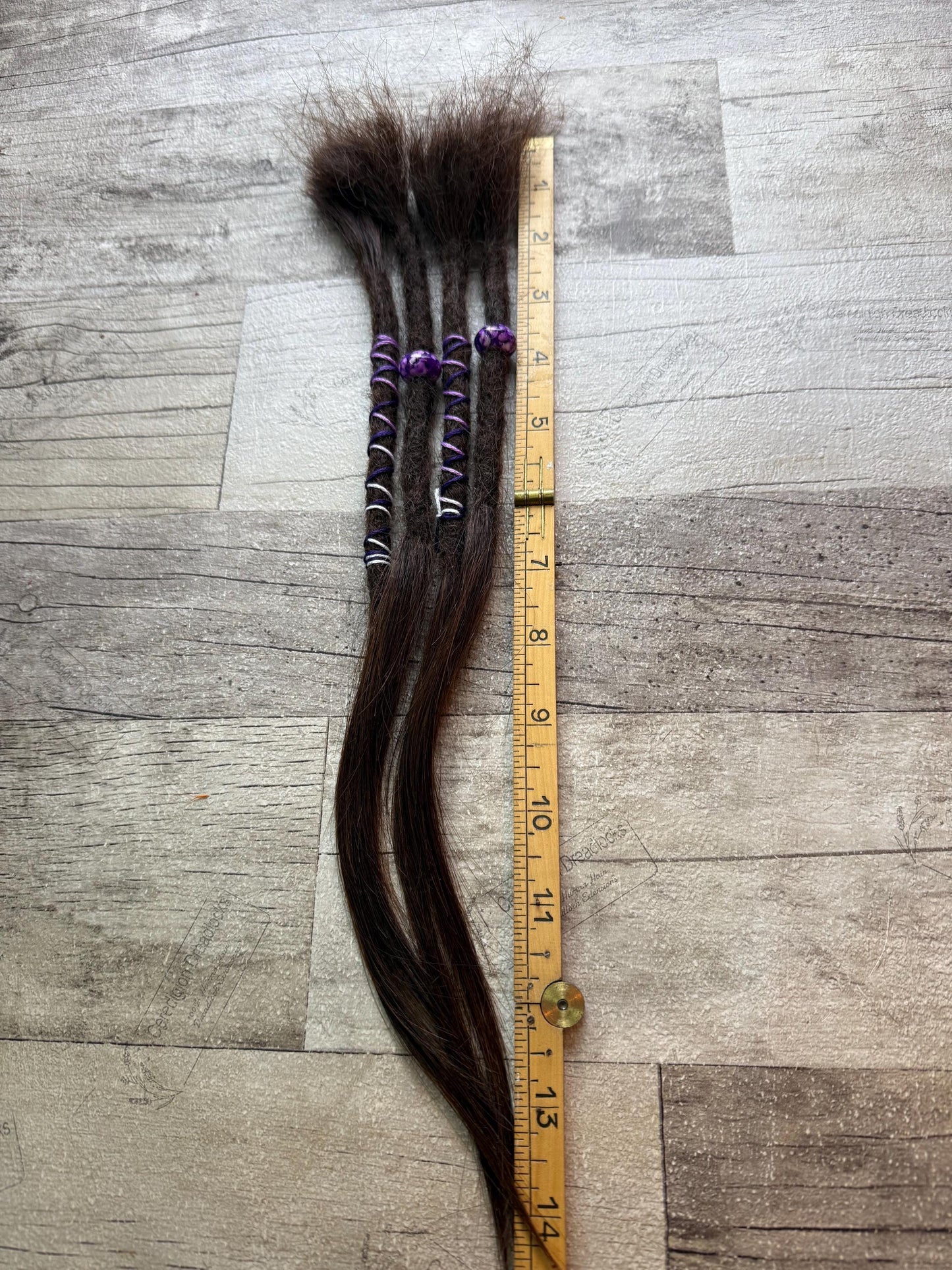 x4 Brown 100% Human Hair Dreadlock Extensions 14 Inch Purple Decoration