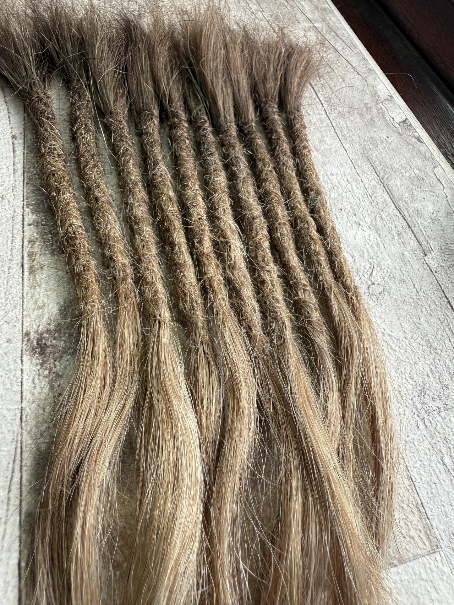 Ash Toned Balayage Light Brown Blonde 100% Human Hair Dreadlock Extensions 10 Inch Soft Remy