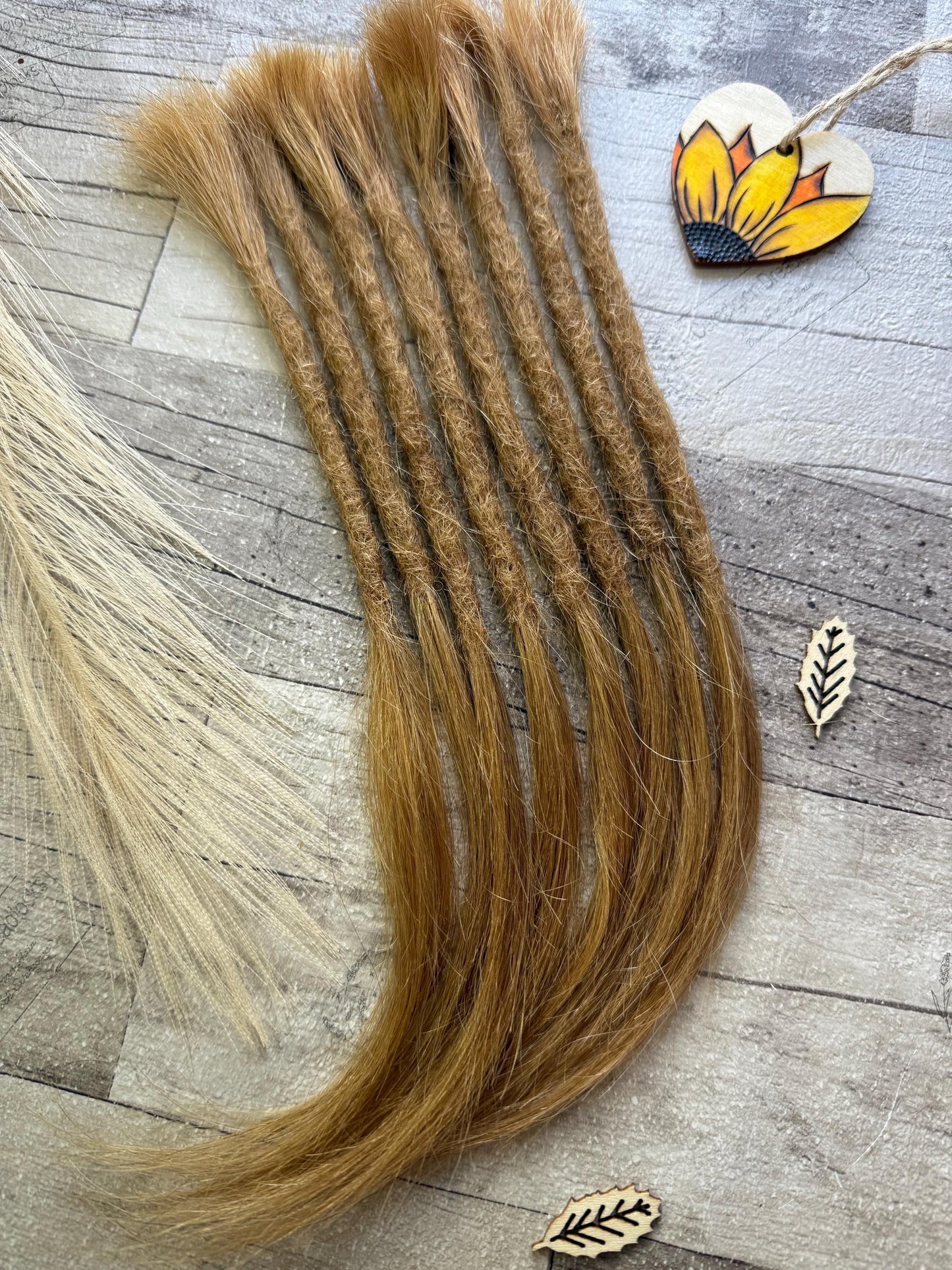 x8 Strawberry Blonde 100% Human Hair Dreadlock Extensions 12 Inches