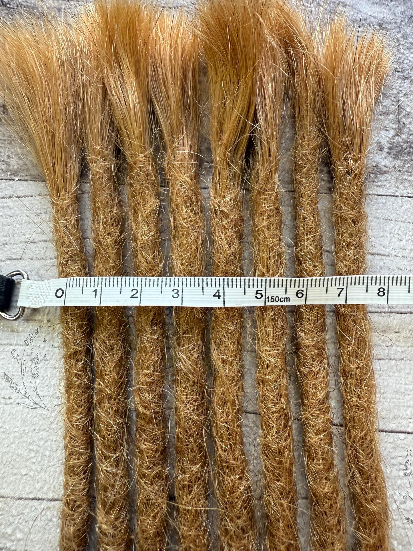 x8 Strawberry Blonde 100% Human Hair Dreadlock Extensions 12 Inches
