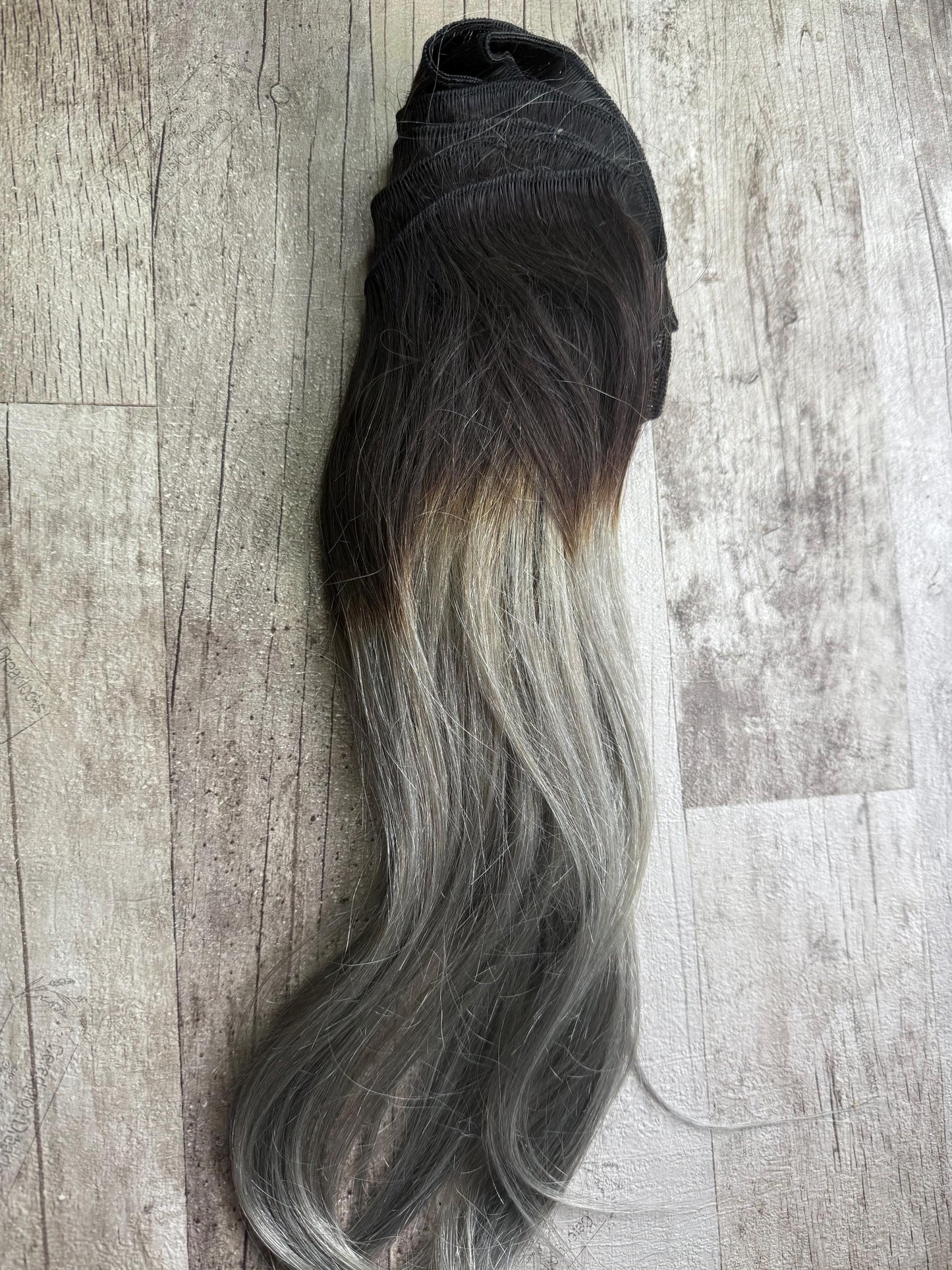 Grey Ombre Black Brown 100% Human Hair Dreadlock Extensions 14 Inch
