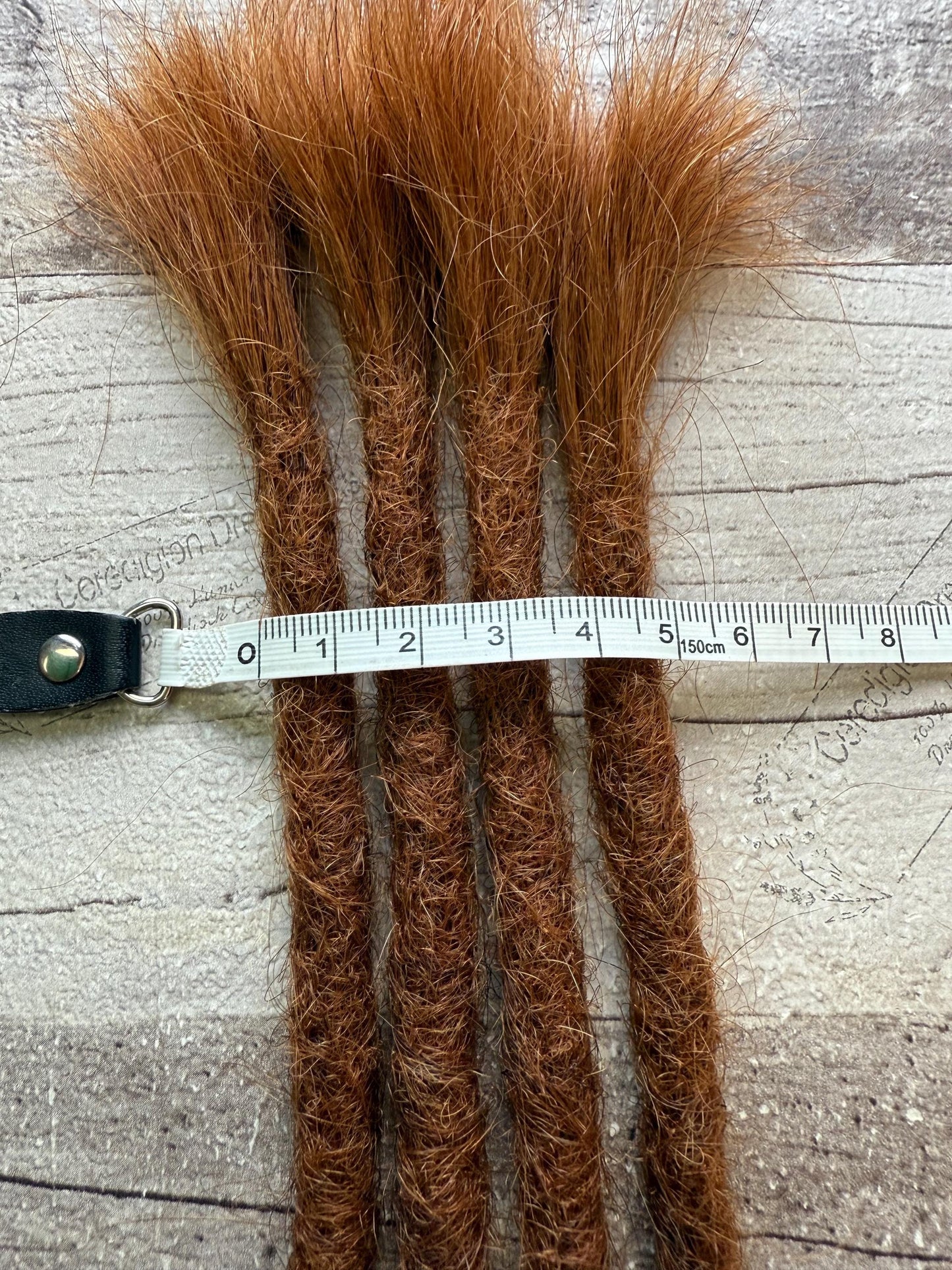 x4 Chunky Auburn Straight 100% Human Hair Dreadlock Extensions Brown 13 Inch