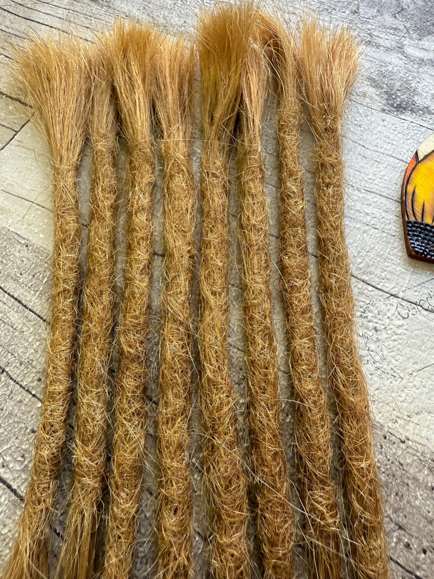 x8 Strawberry Blonde 100% Human Hair Dreadlock Extensions 12 Inches