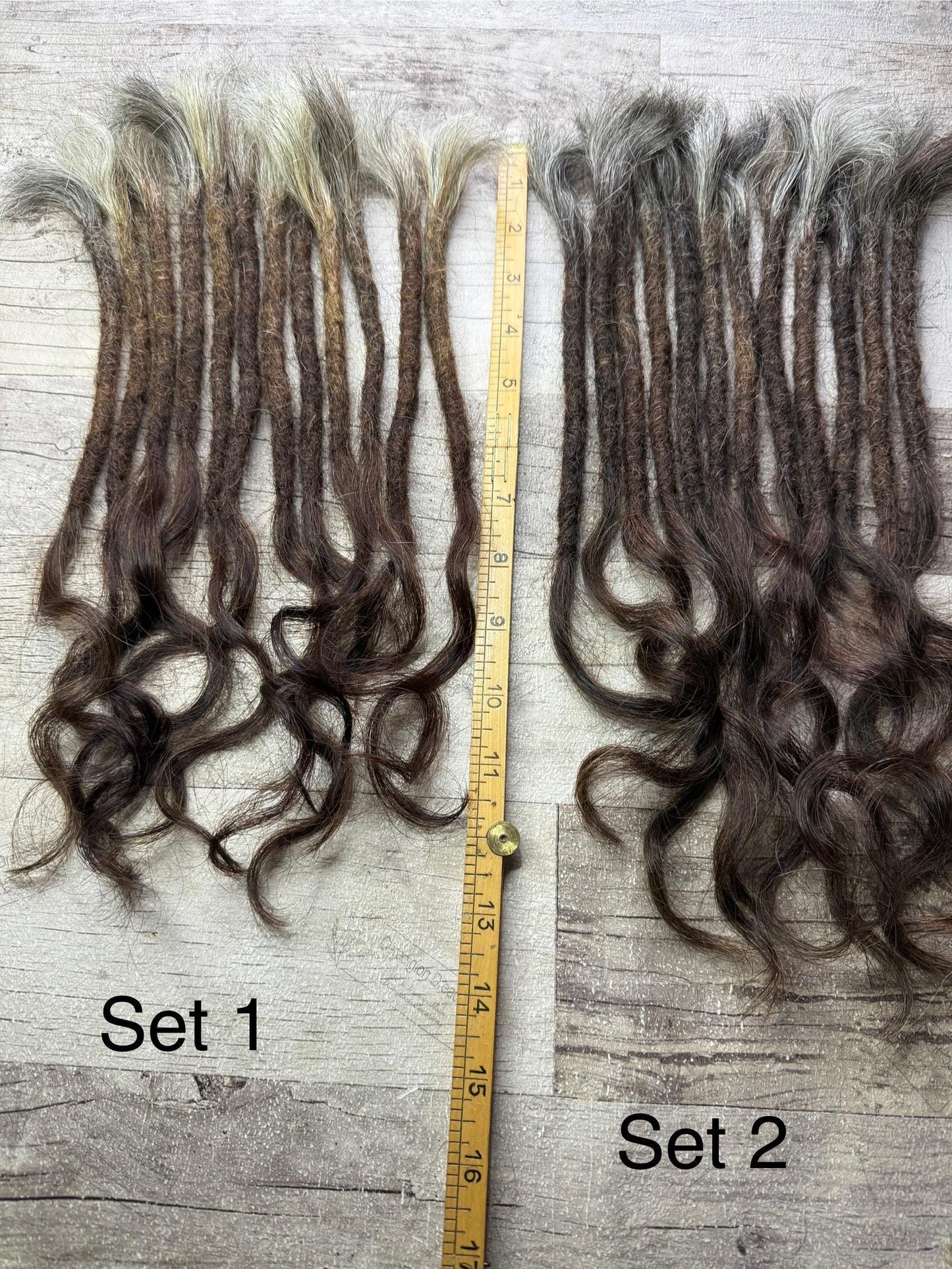 Raw 100% Human Hair Dreadlock Extensions 15 Inch Wavy Curl Grey Chestnut Brown Auburn Virgin