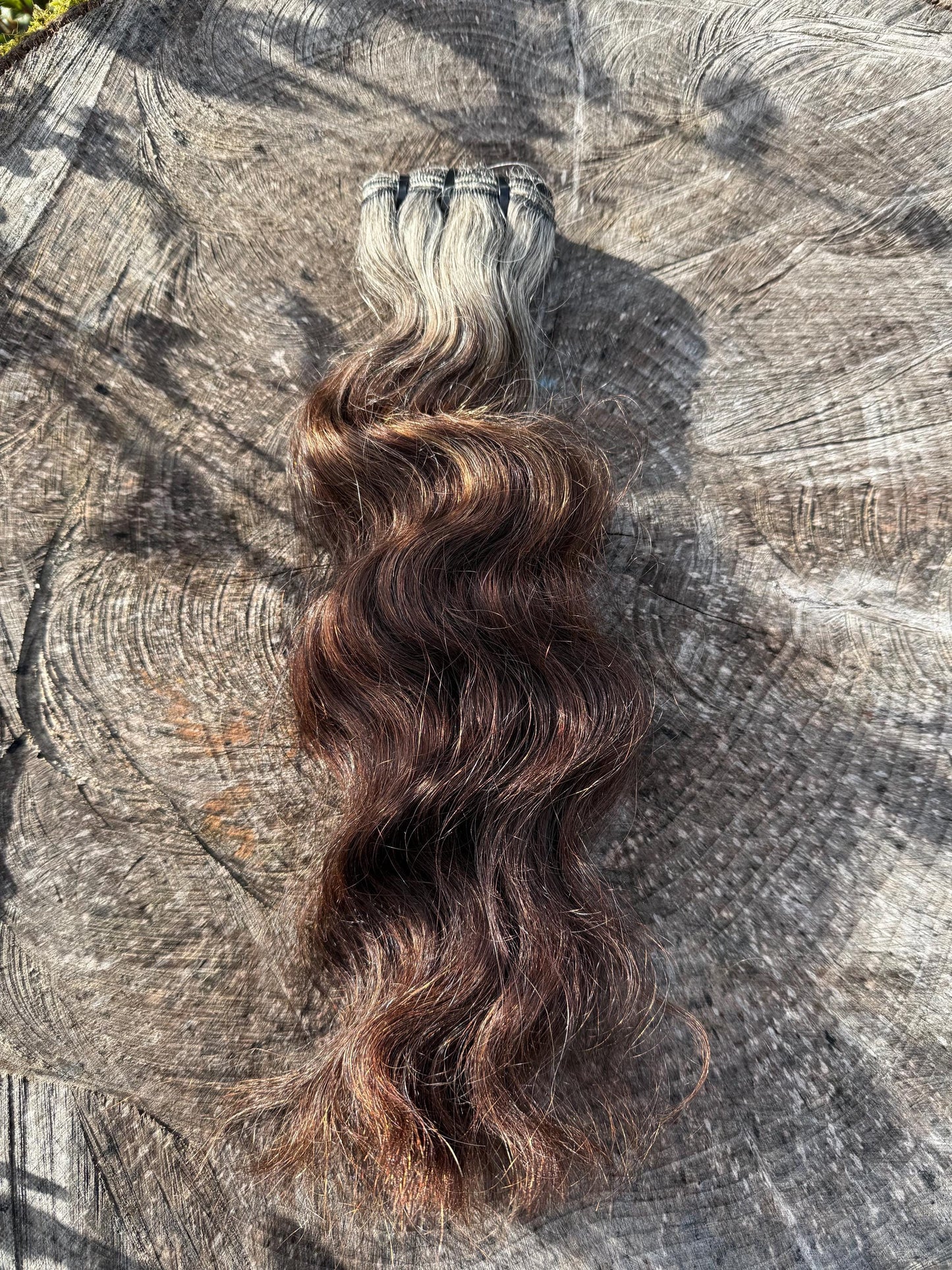 Raw 100% Human Hair Dreadlock Extensions 15 Inch Wavy Curl Grey Chestnut Brown Auburn Virgin