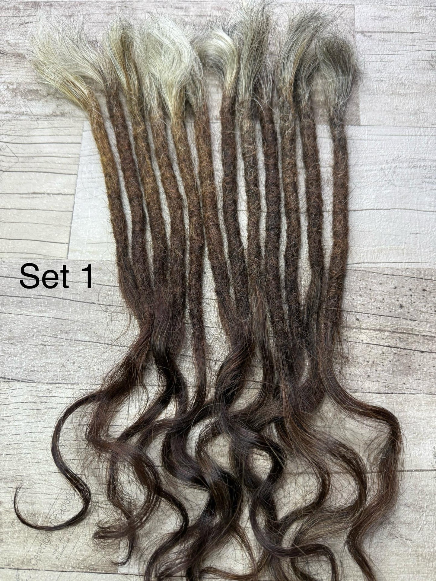 Raw 100% Human Hair Dreadlock Extensions 15 Inch Wavy Curl Grey Chestnut Brown Auburn Virgin