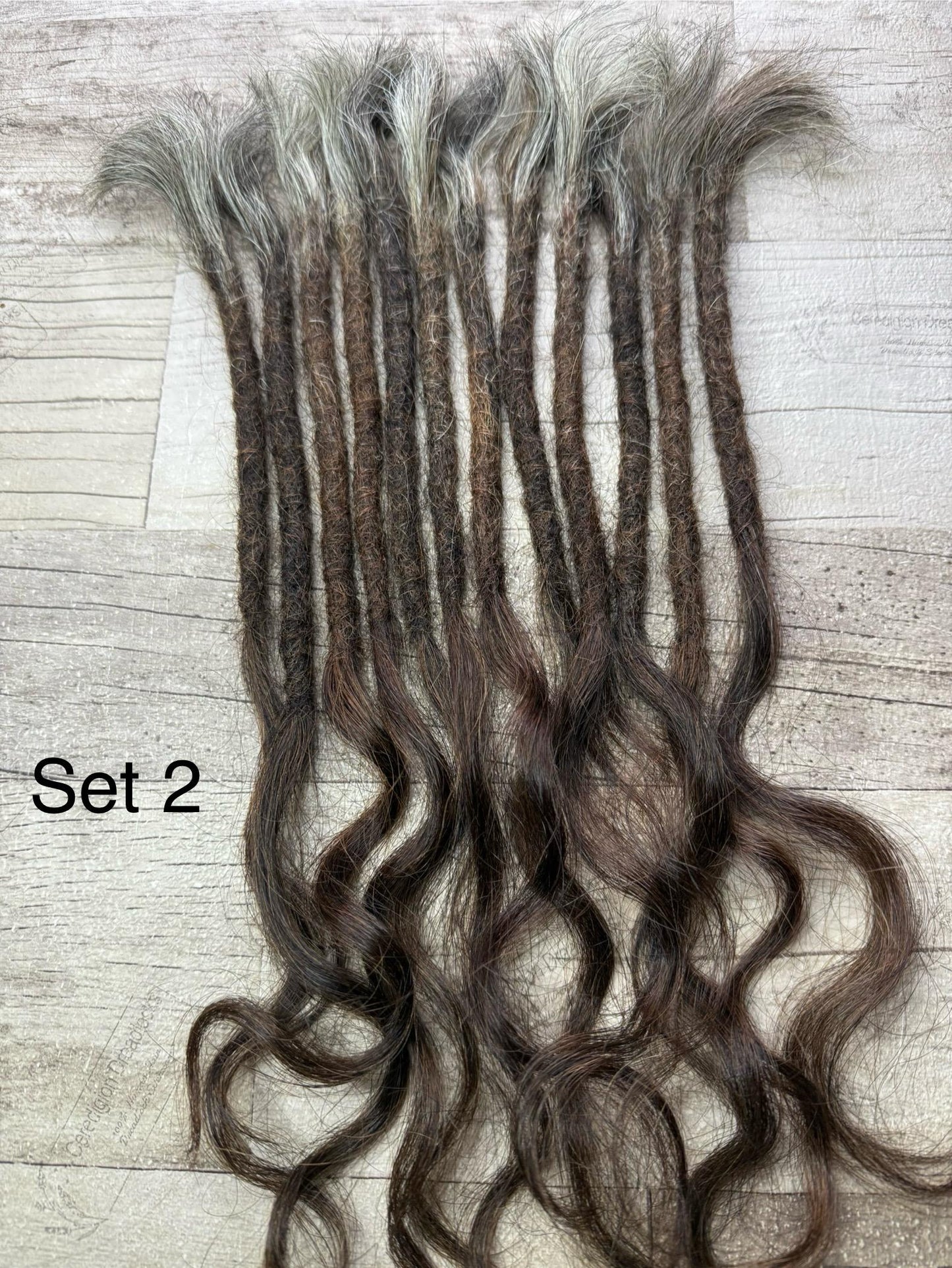Raw 100% Human Hair Dreadlock Extensions 15 Inch Wavy Curl Grey Chestnut Brown Auburn Virgin
