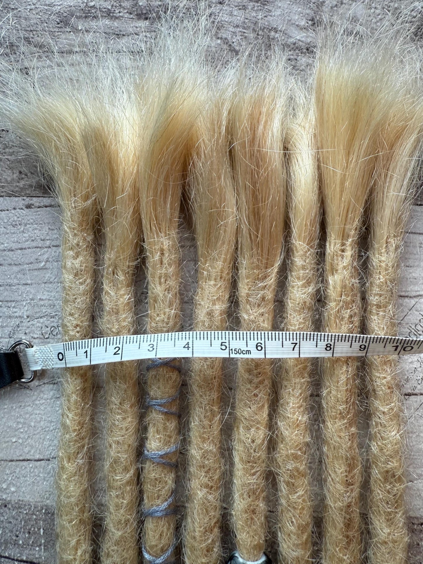 x10 Light Blonde Dreadlock Extensions 100% Human Hair 14 Inch Decorated