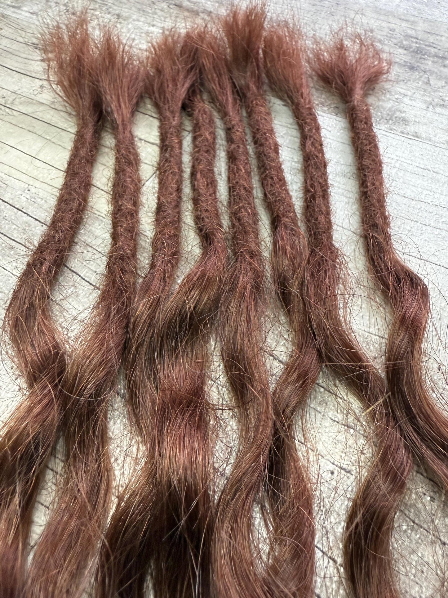 Mahogany Brown100% Human Hair Dreadlock Extensions 17 Inch Curl Wavy