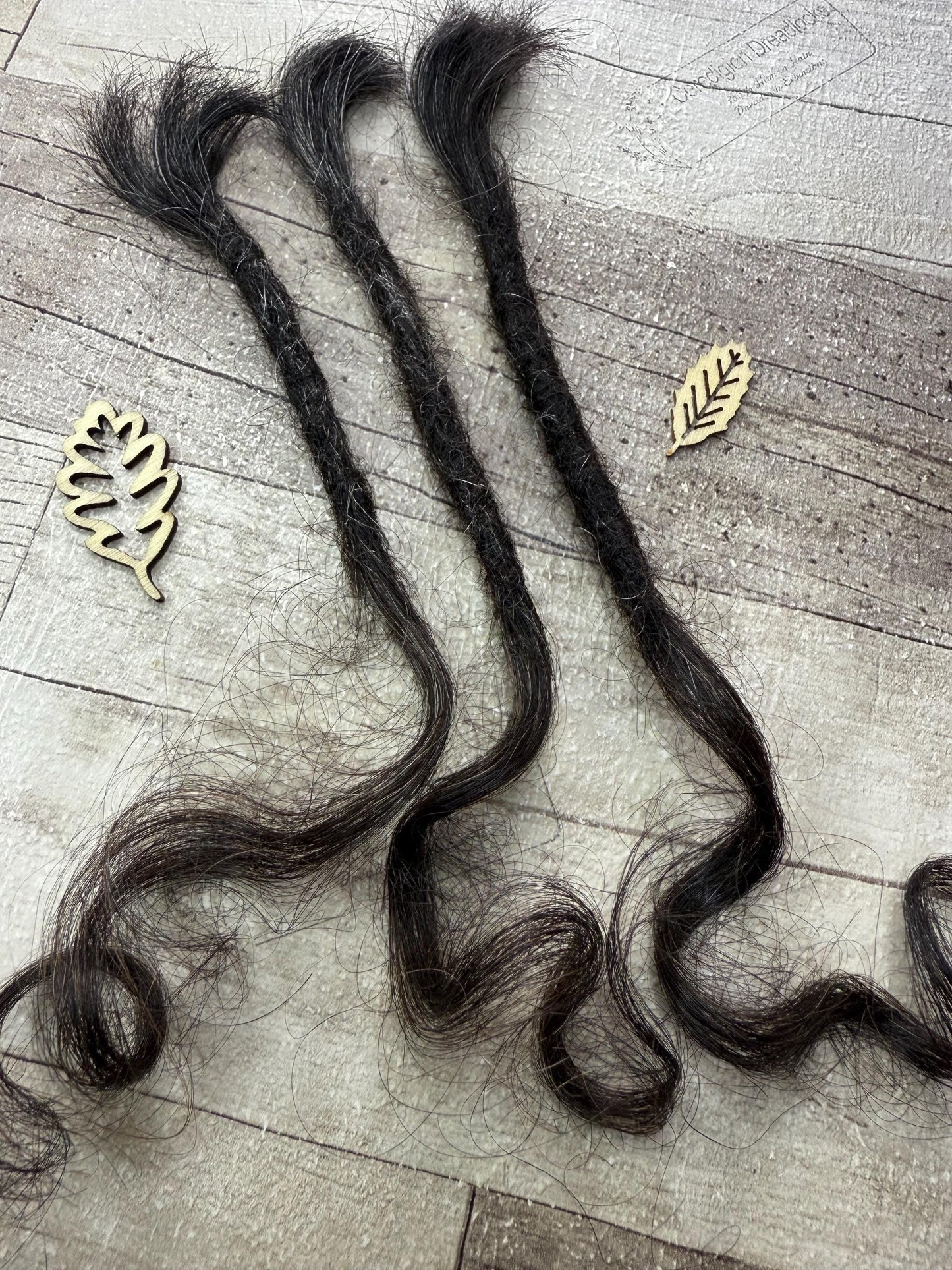 x3 Raw Salt Pepper 100% Human Hair Dreadlock Extensions 12 Inch Curl Wavy