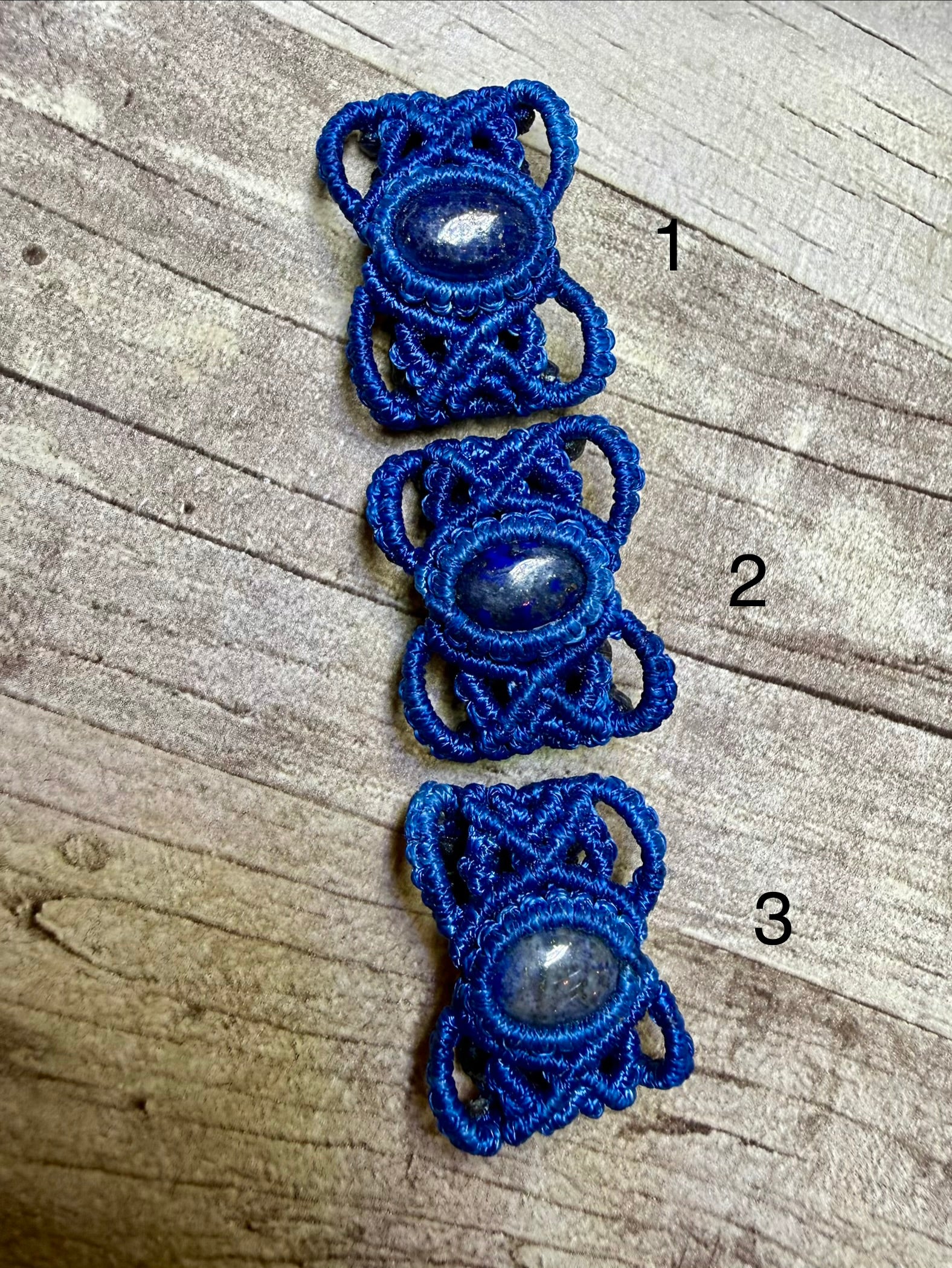 Macrame Hair Cuff / Ring - Lapis Lauzuli - Ceredigion Dreadlocks