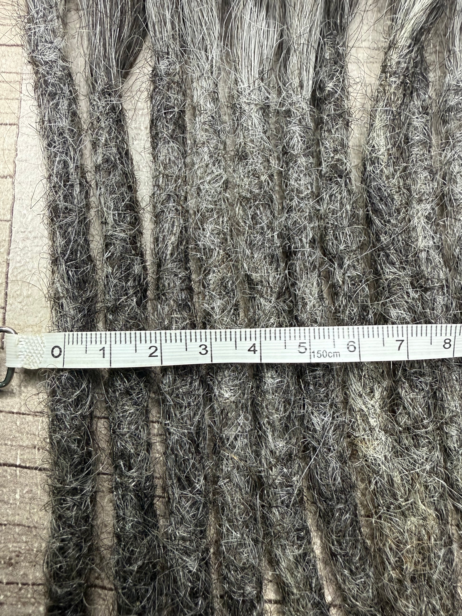 Raw Grey Salt & Pepper 16 inch Extensions - Ceredigion Dreadlocks