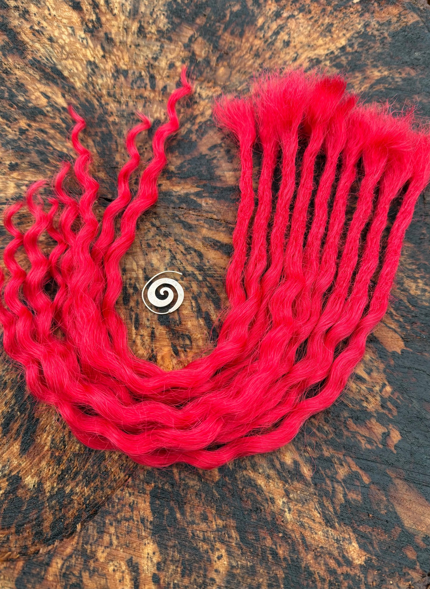 Red Deep Wave Dreadlock Extensions 17 Inch