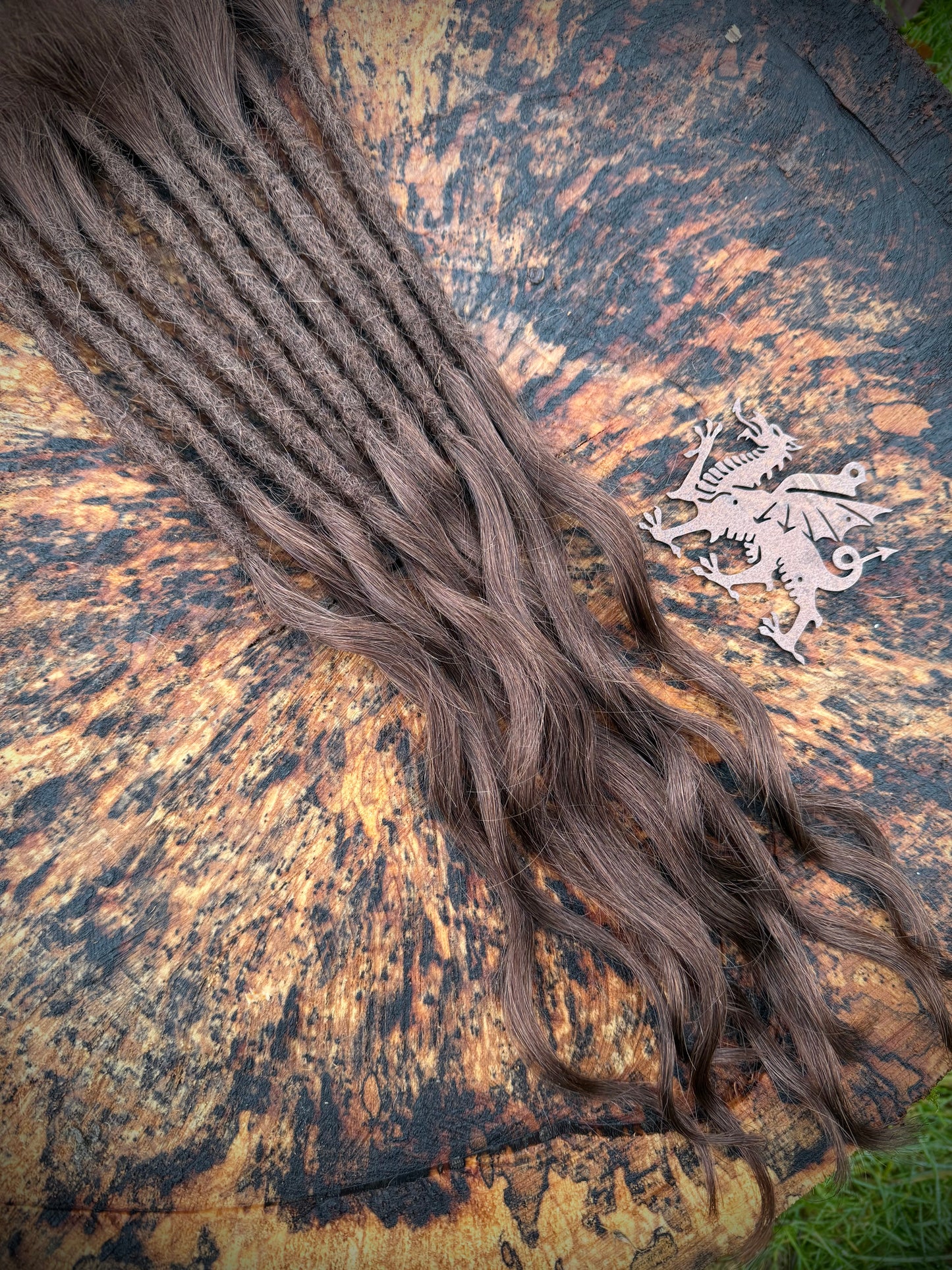 Medium Brown Wave Dreadlock Extensions 13 or 17 Inch