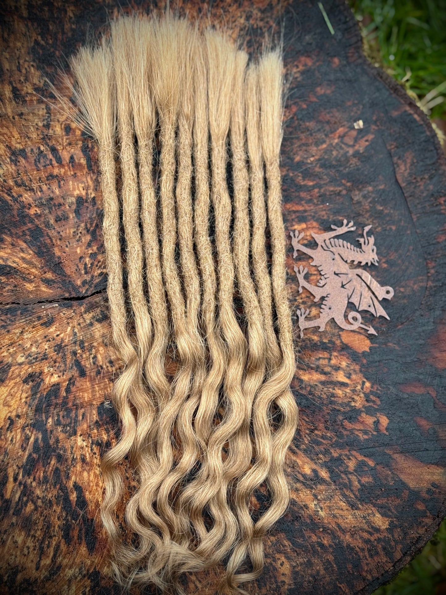 Medium Blonde Curly Dreadlock Extensions