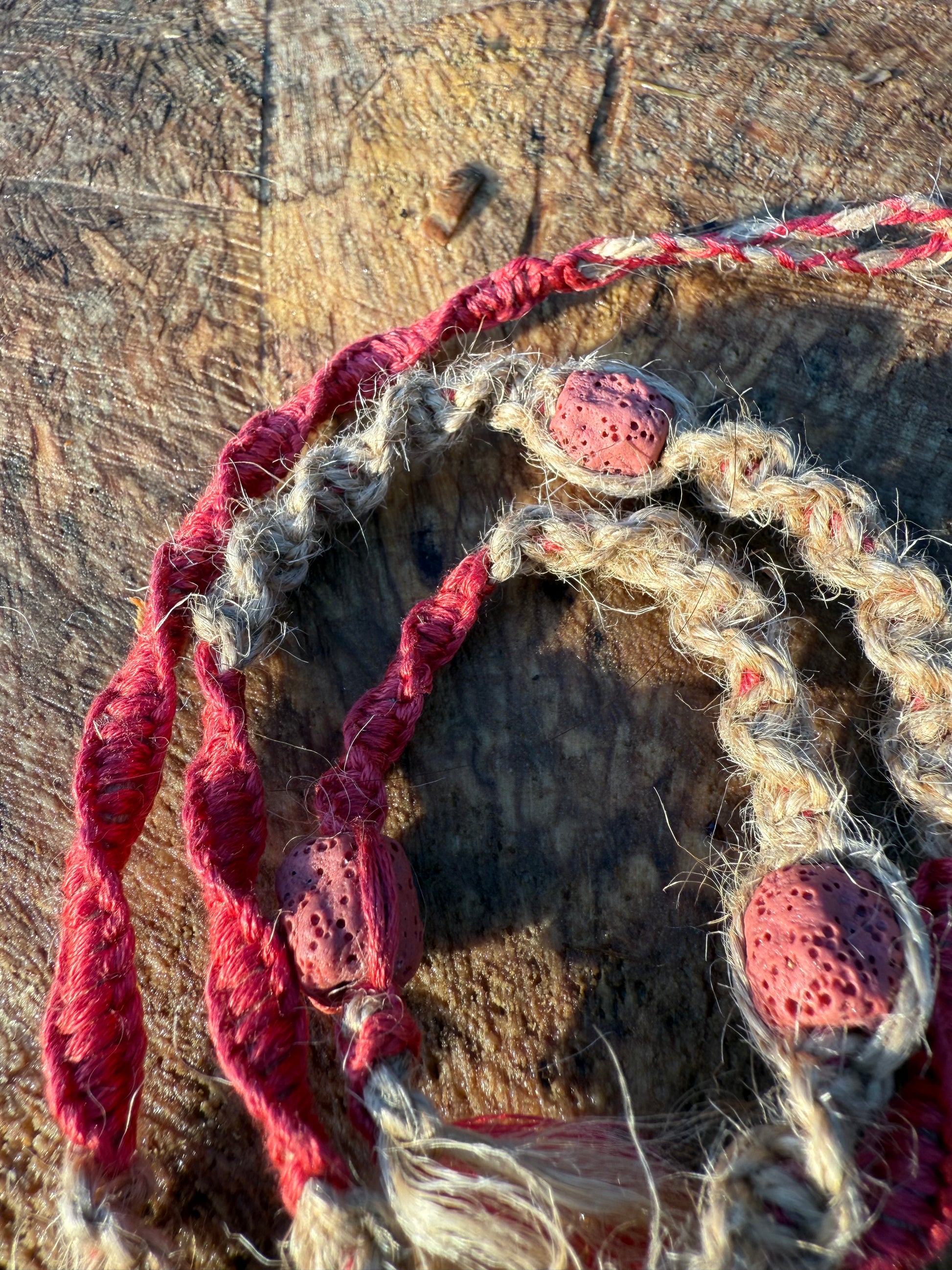 Macrame Hair Wrap - Scented Berry Red - Ceredigion Dreadlocks