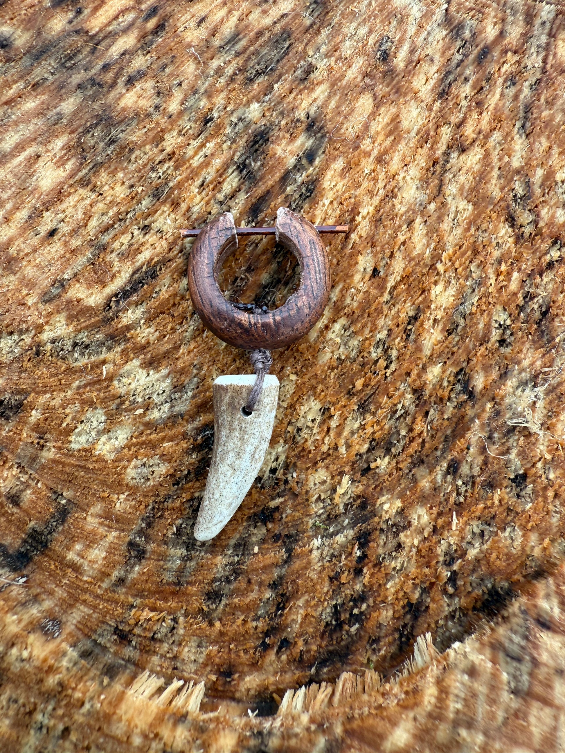 Antler Tip Wooden Earring - Ceredigion Dreadlocks