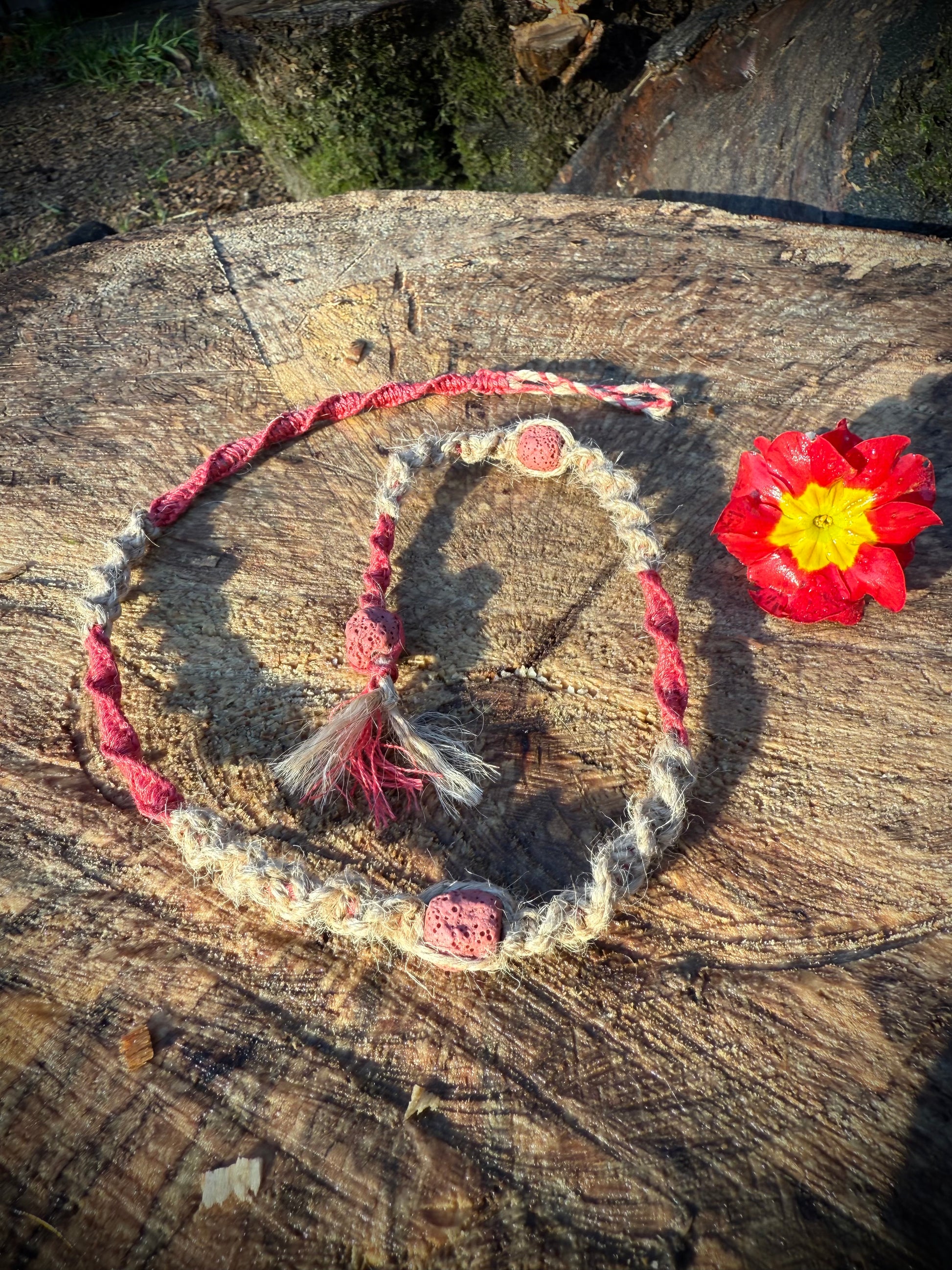 Macrame Hair Wrap - Scented Berry Red - Ceredigion Dreadlocks