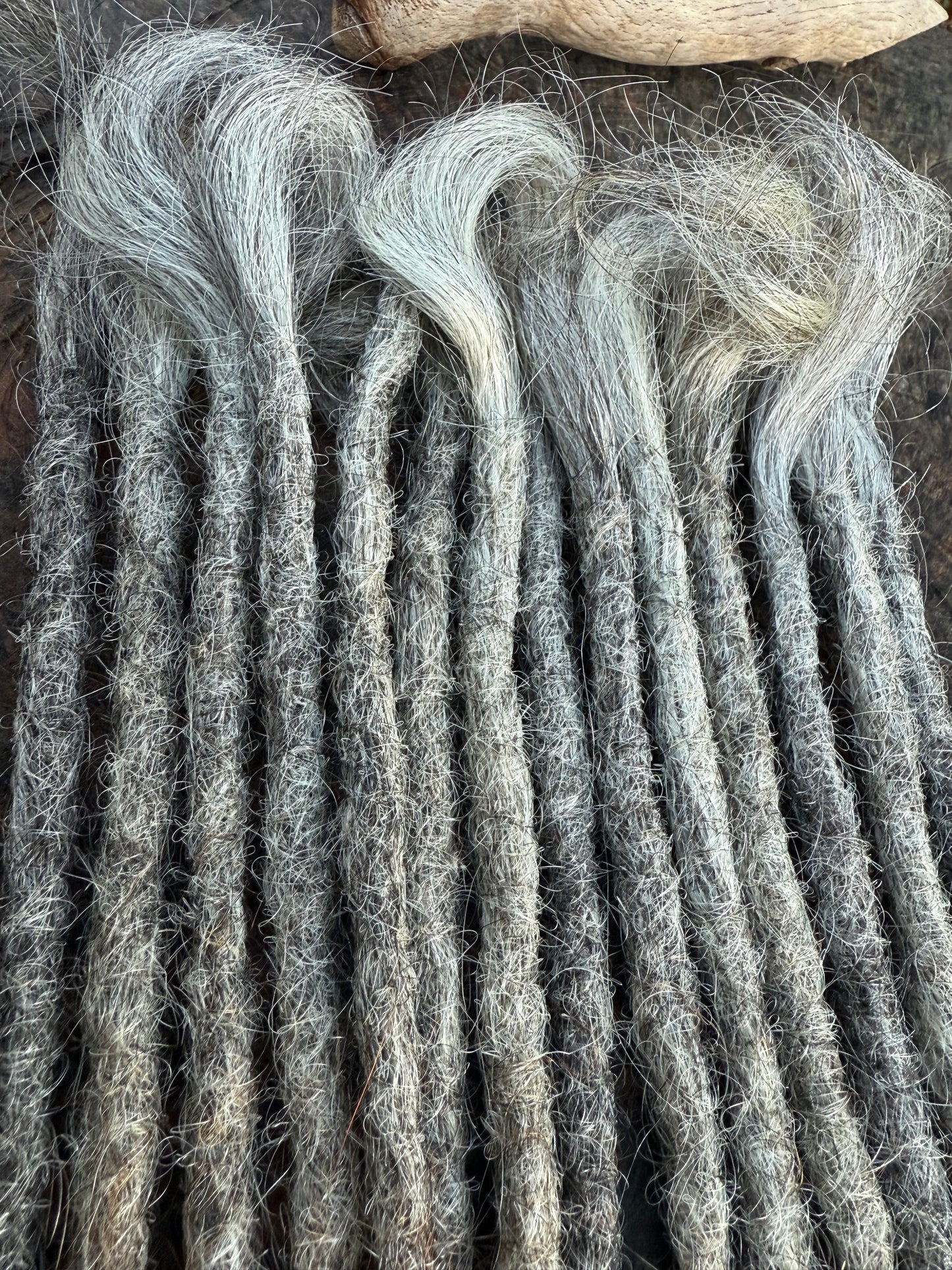 Raw Grey Salt & Pepper 16 Inch Extensions - Ceredigion Dreadlocks
