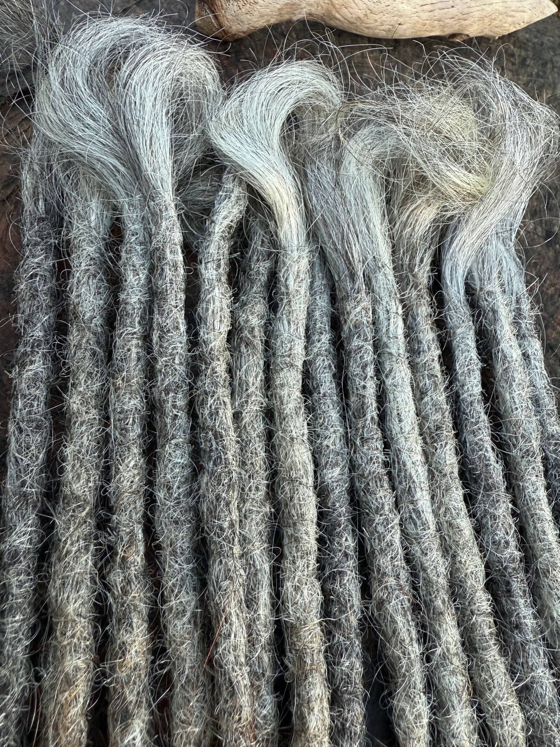 Raw Grey Salt & Pepper 16 Inch Extensions - Ceredigion Dreadlocks
