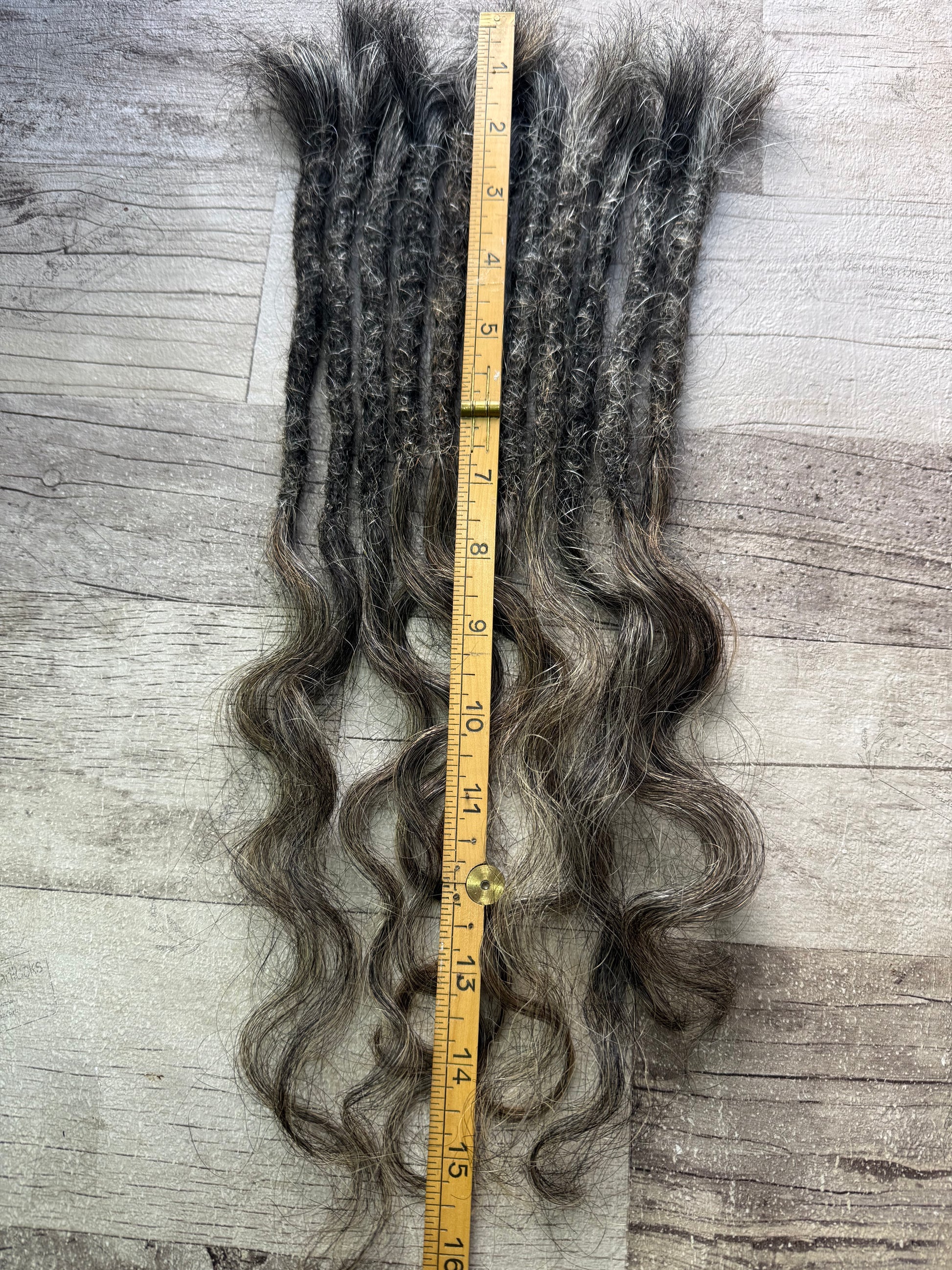 Raw Salt & Pepper Dreadlock Extensions 18 Inch - Ceredigion Dreadlocks