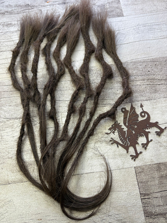 Medium Brown Dreadlock Extensions Wild Style 14 Inch - Ceredigion Dreadlocks