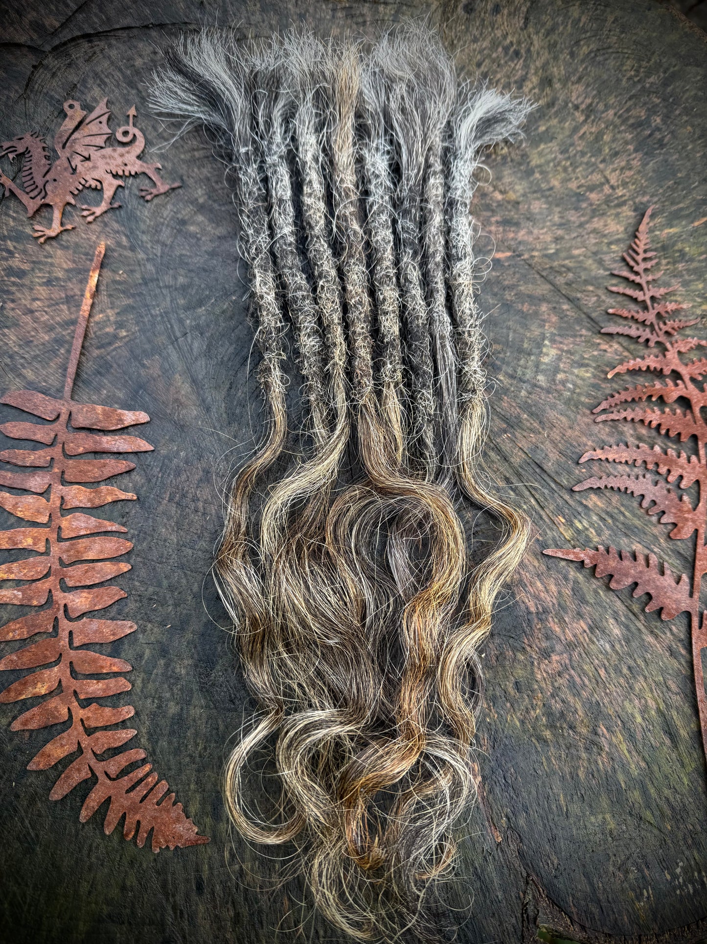 Raw Salt & Pepper Dreadlock Extensions 18 Inch - Ceredigion Dreadlocks