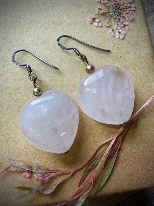 Sterling Silver & Rose Quartz Earrings - Ceredigion Dreadlocks