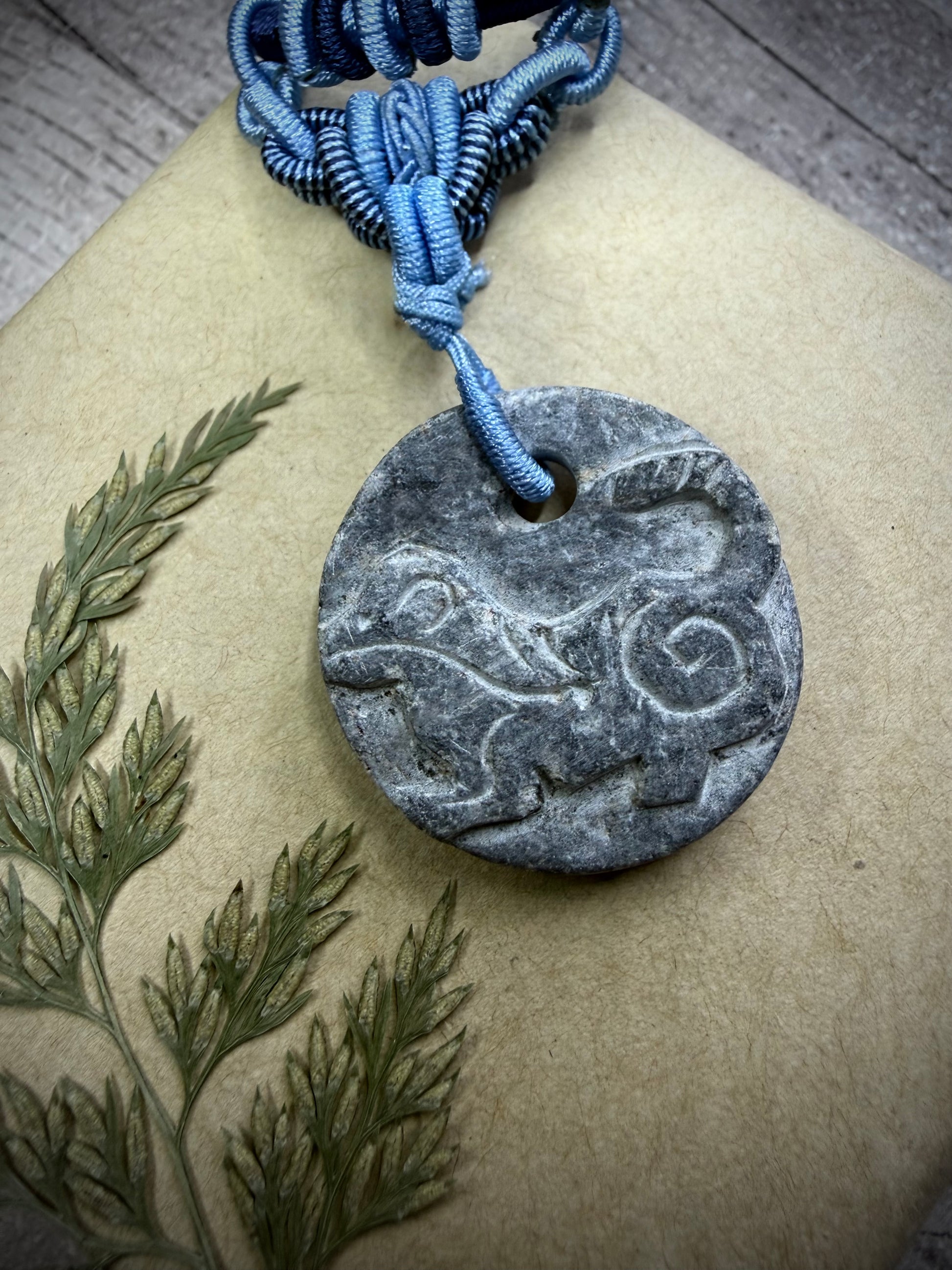 Hand Carved Stone Necklace - Otter - Ceredigion Dreadlocks