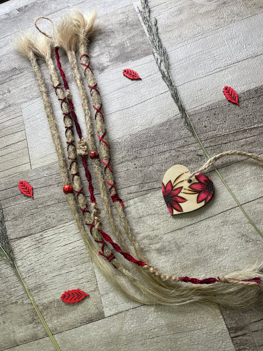 Blonde 17 Inch Extensions & Macrame Hair Wrap - Ceredigion Dreadlocks