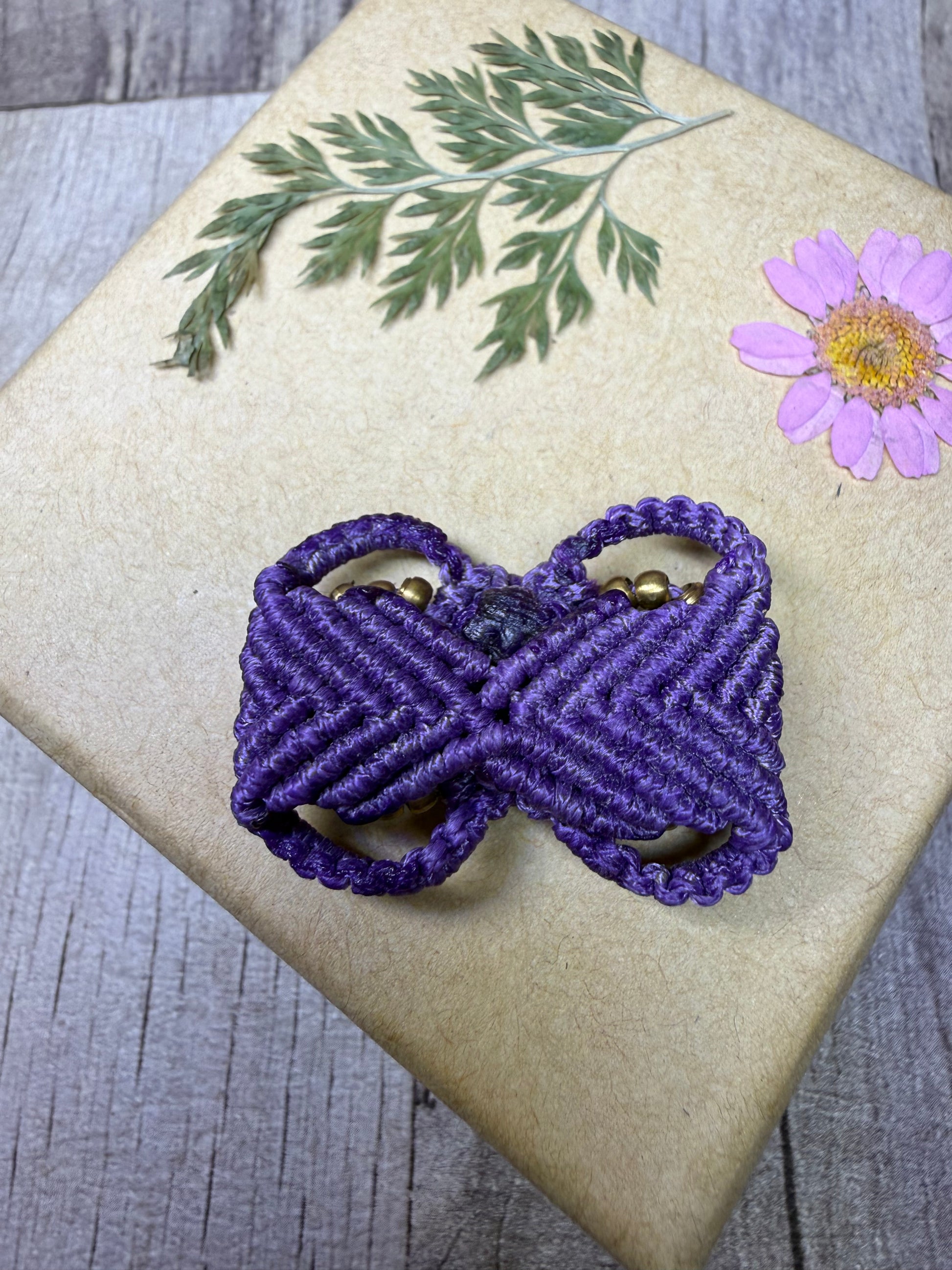 Macrame Hair Cuff / Ring - Purple - Ceredigion Dreadlocks