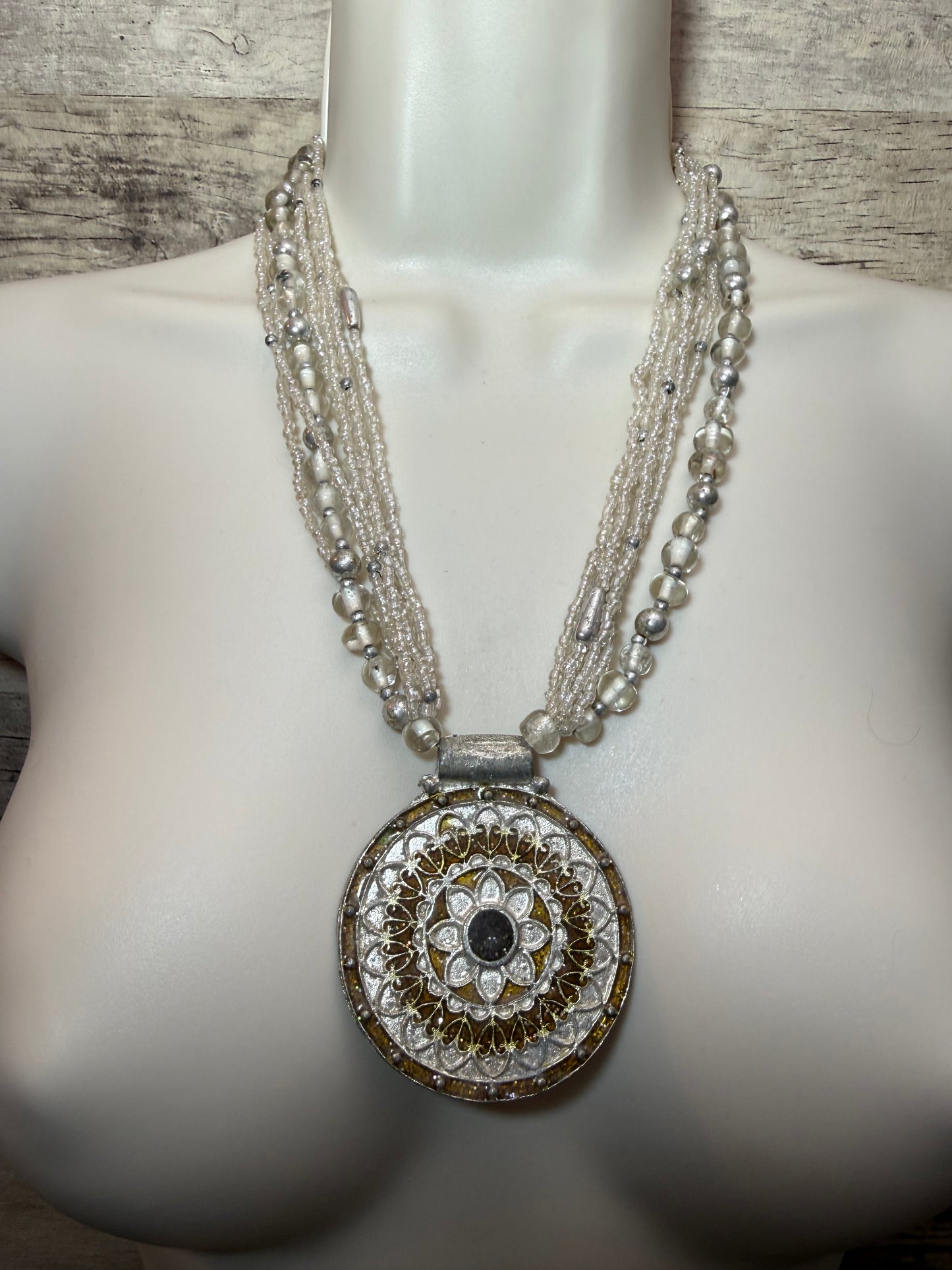 Glass Beaded Flower Necklace - Ceredigion Dreadlocks