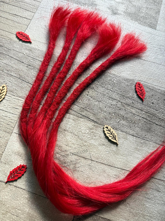 Red Straight 16 Inch Extensions - Ceredigion Dreadlocks