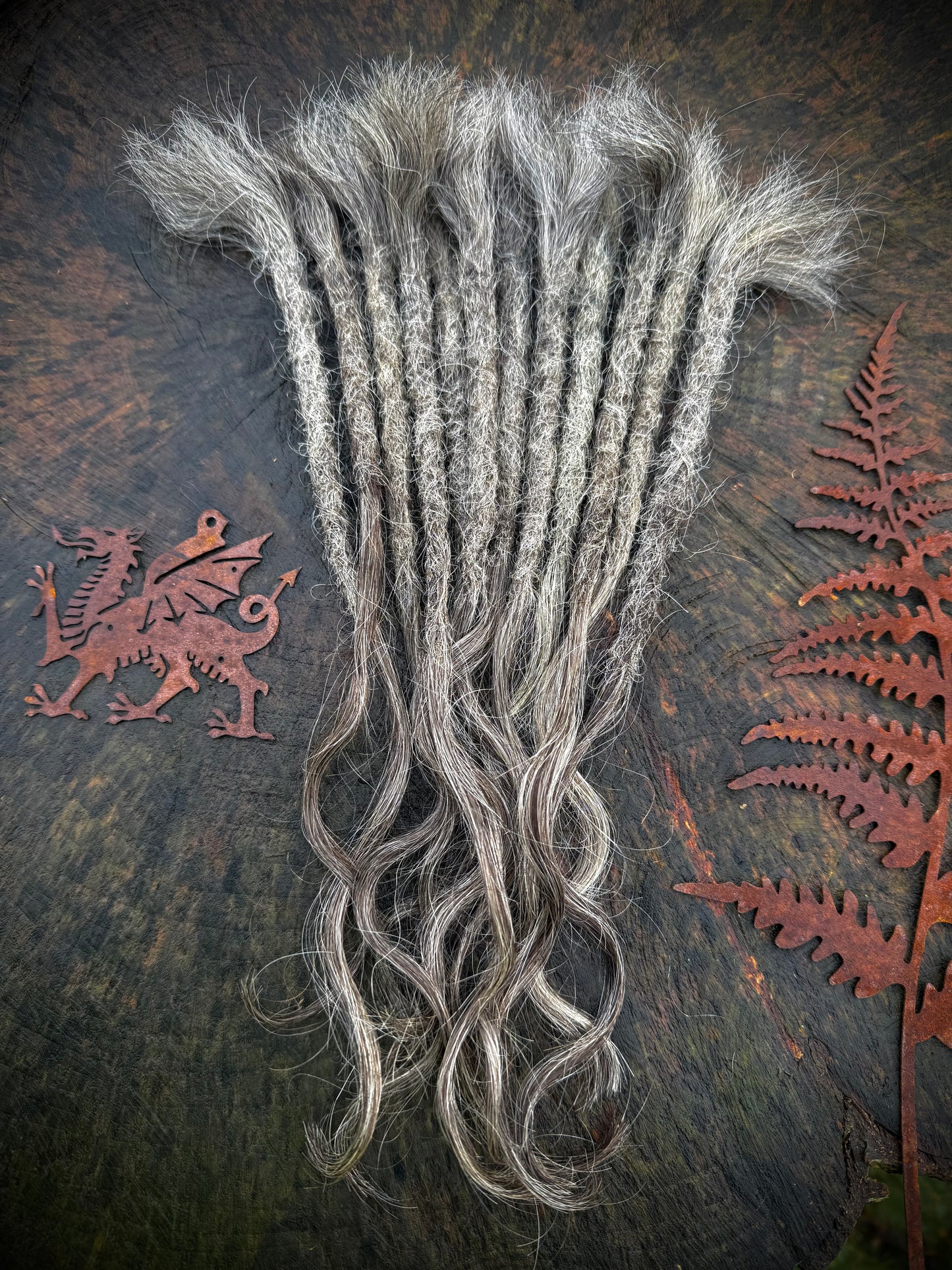 Raw Salt & Pepper Dreadlock Extensions 13 Inch - Ceredigion Dreadlocks