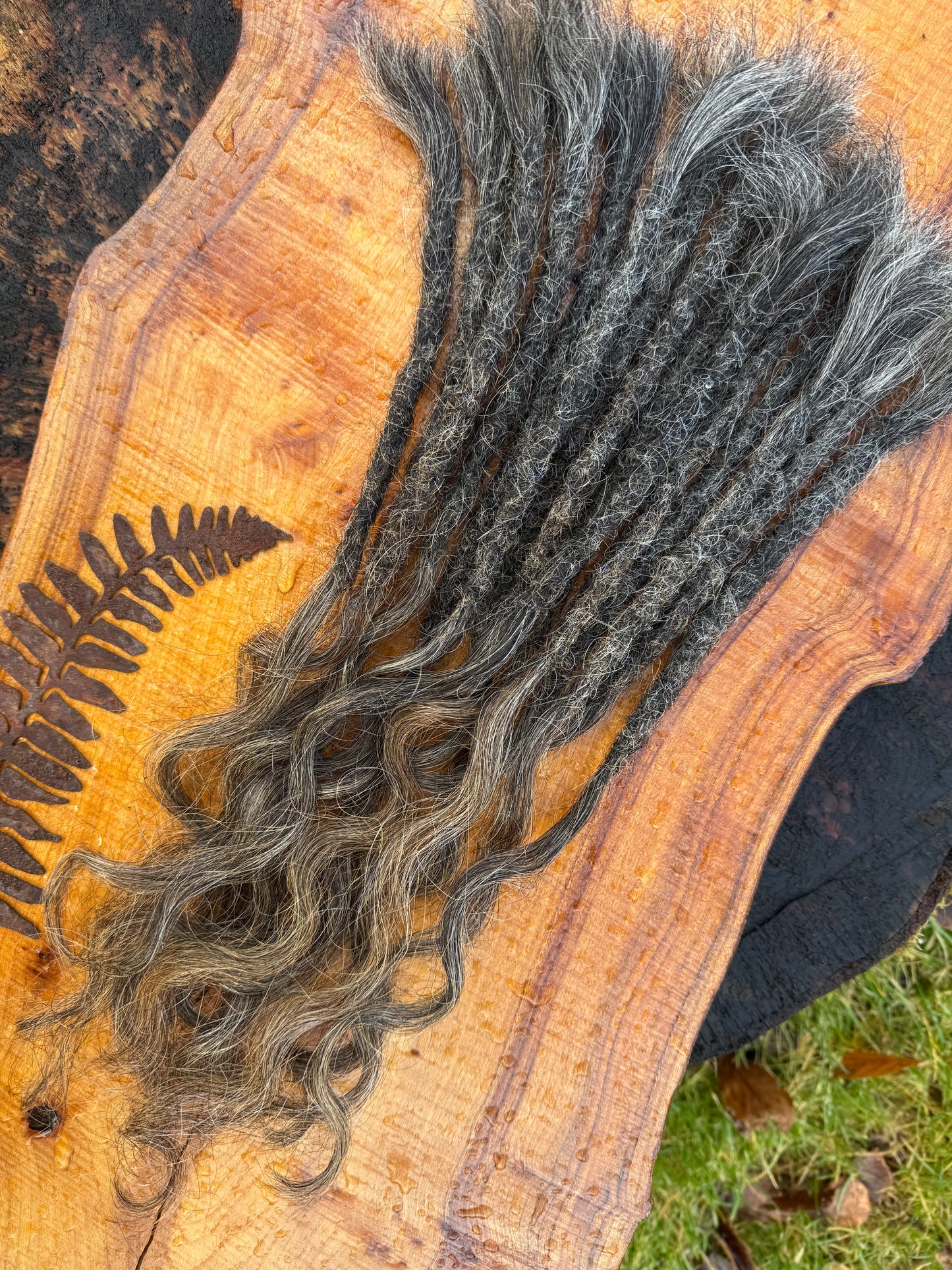 Raw Salt & Pepper Dreadlock Extensions 18 Inch - Ceredigion Dreadlocks