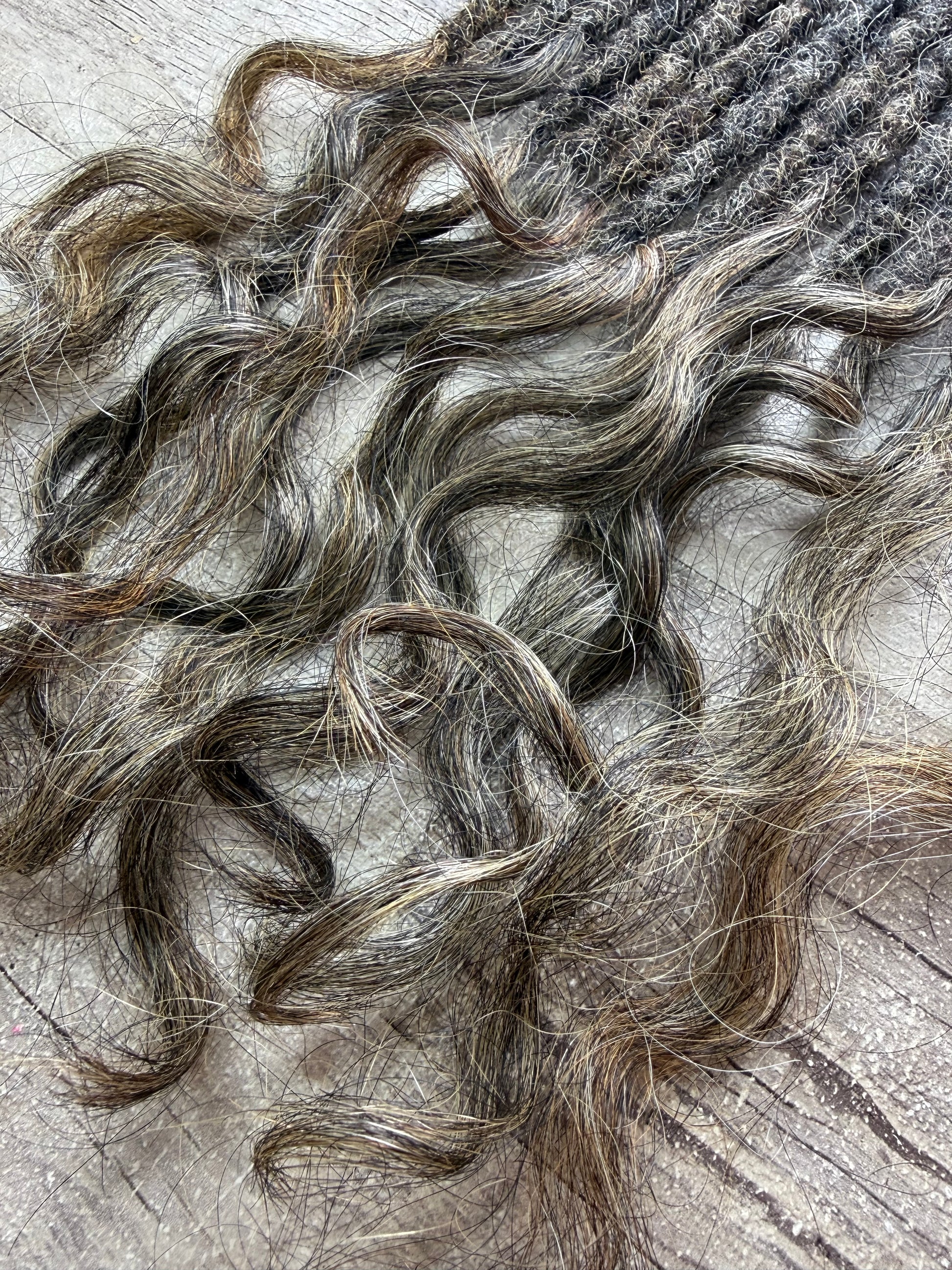 Raw Salt & Pepper Dreadlock Extensions 18 Inch - Ceredigion Dreadlocks