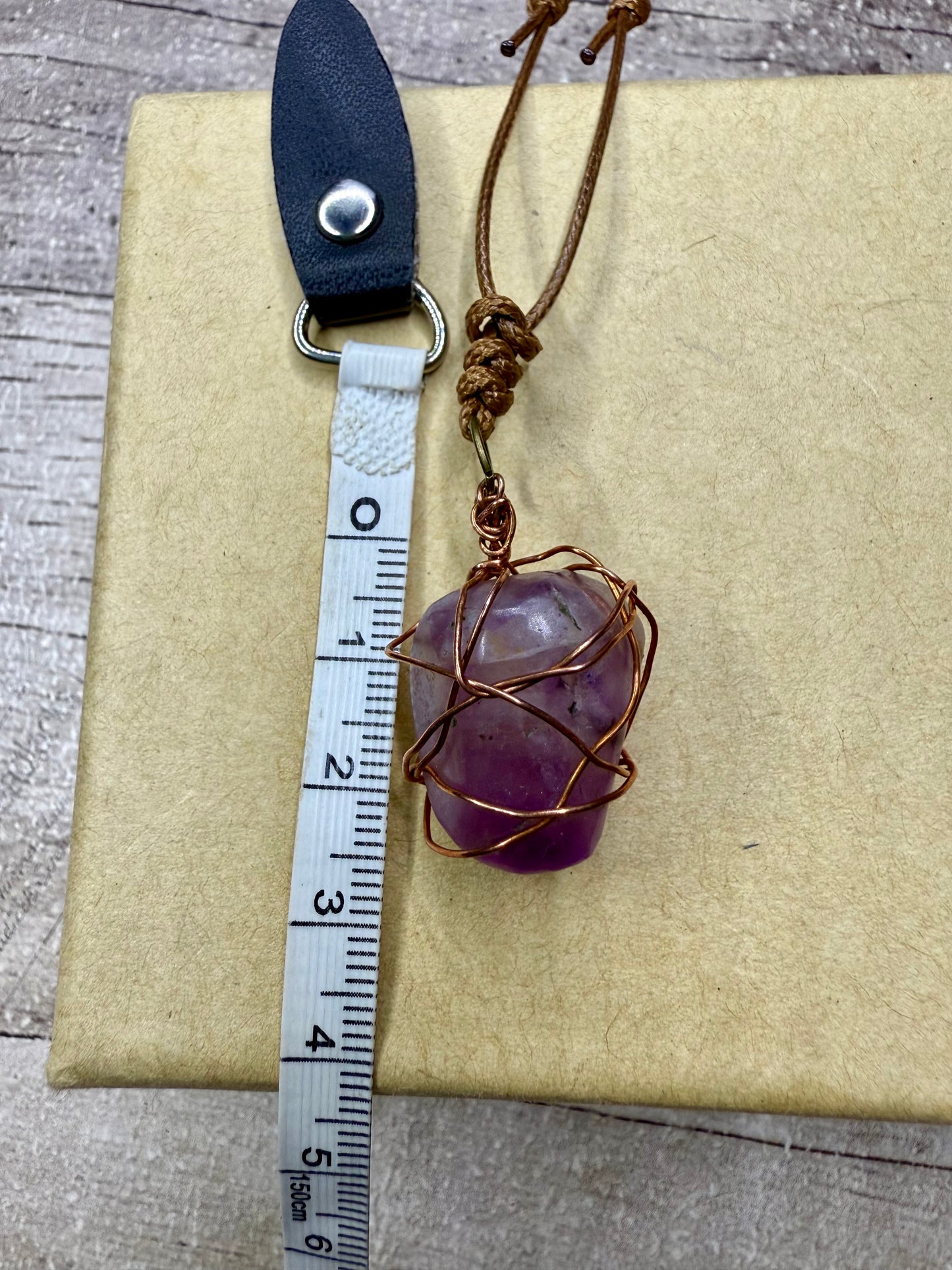 Purple Amethyst Crystal Copper Wire Wrapped - Necklace - Ceredigion Dreadlocks