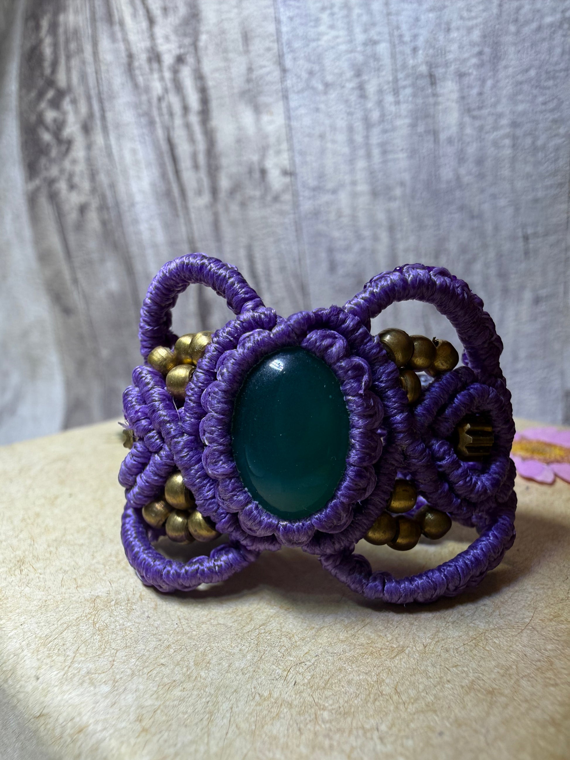 Macrame Hair Cuff / Ring - Purple - Ceredigion Dreadlocks