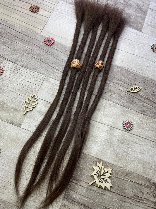 Mid Brown Straight 14 Inch Extensions - Ceredigion Dreadlocks