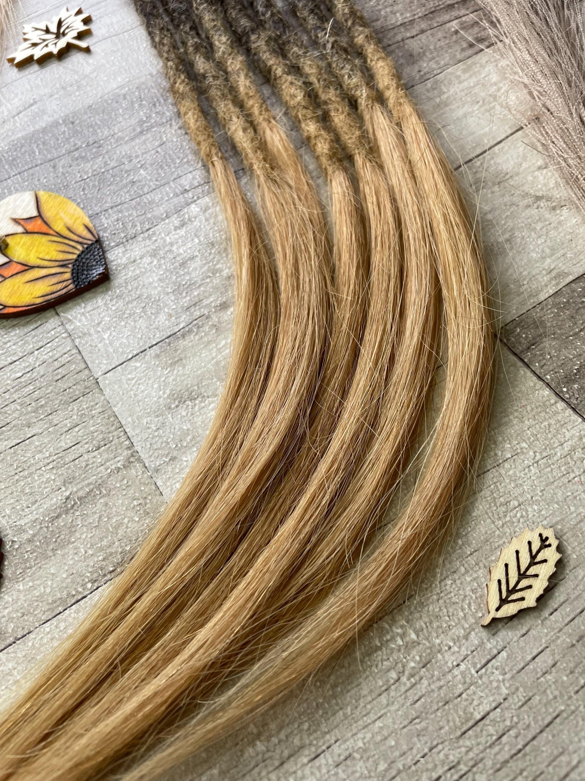 Ombre Blonde Black 18 Inch Extensions - Ceredigion Dreadlocks