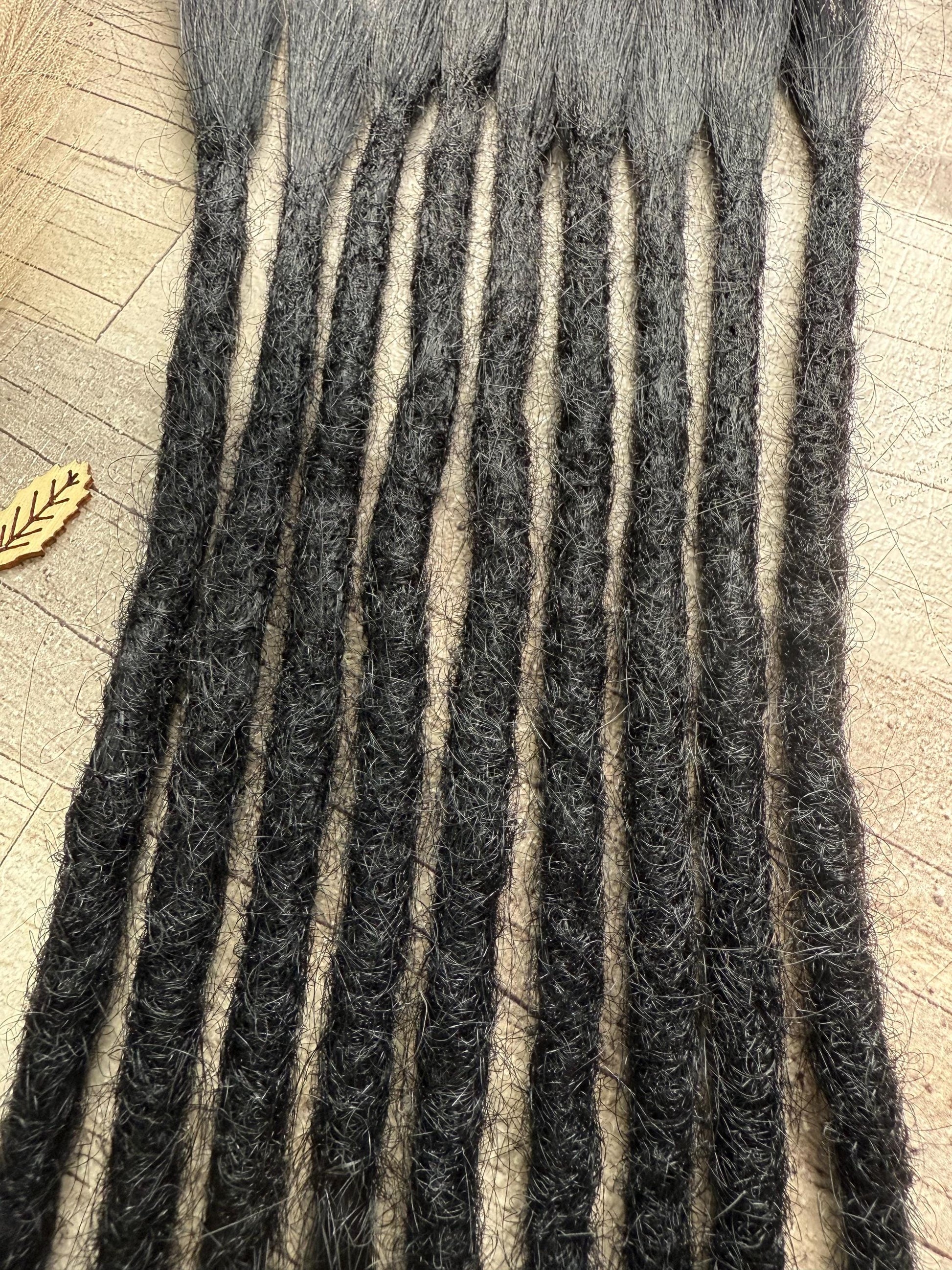 Chunky Black Yaki 15 Inch Extensions - Ceredigion Dreadlocks