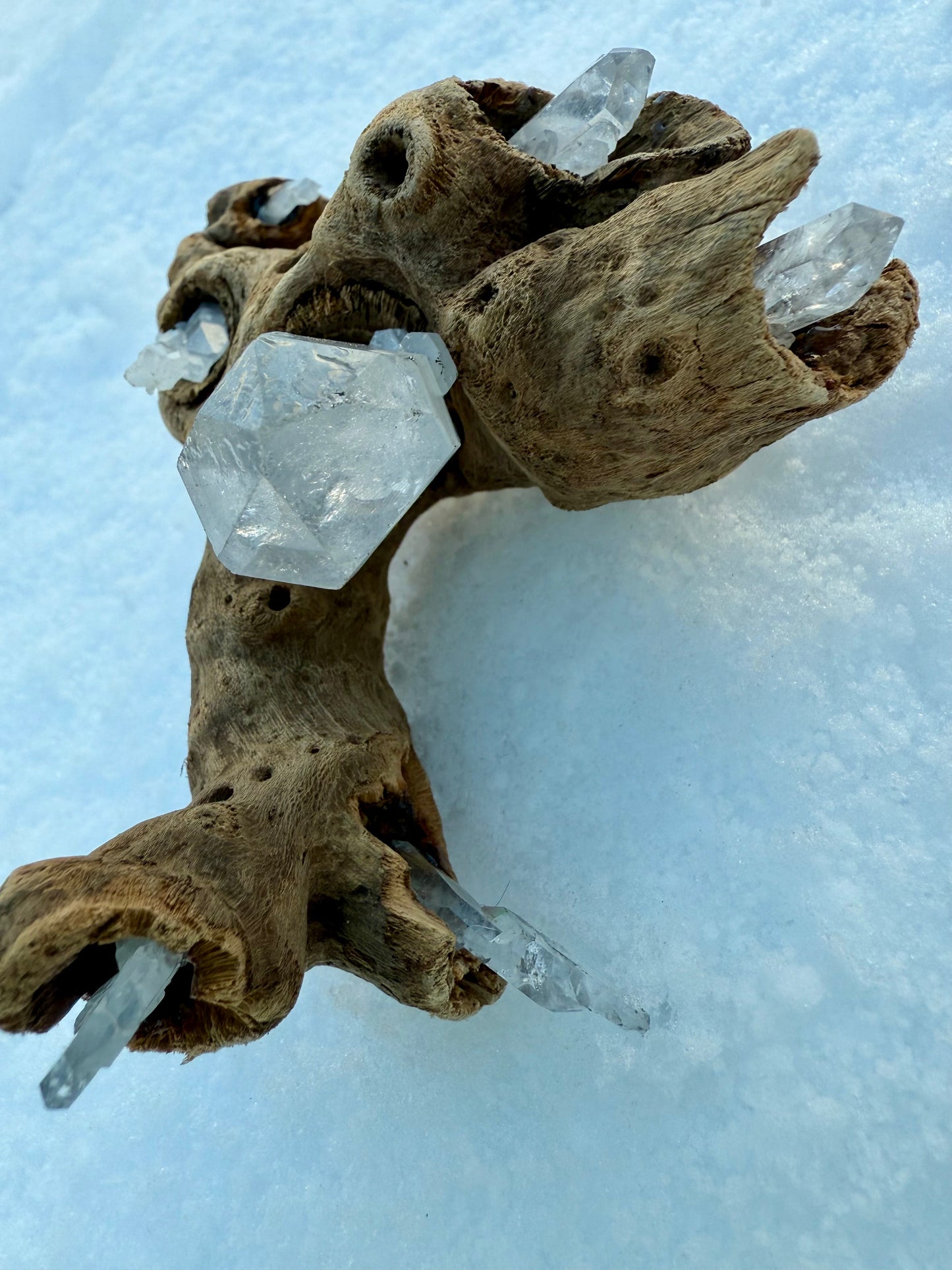 Clear & Faden Quartz Driftwood Sculpture - Ceredigion Dreadlocks