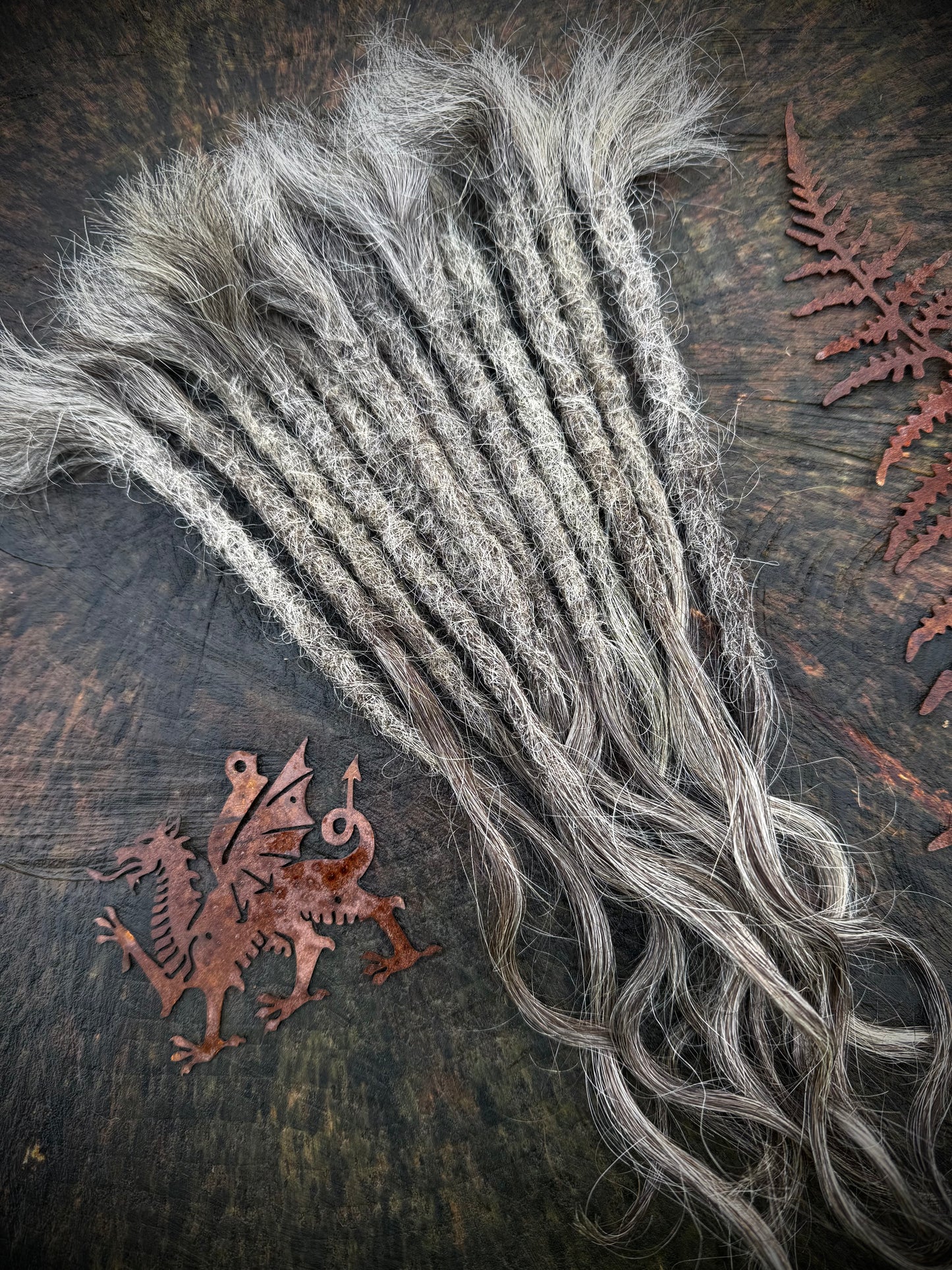Raw Salt & Pepper Dreadlock Extensions 13 Inch - Ceredigion Dreadlocks