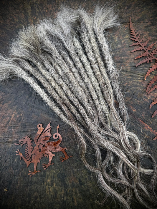 Raw Salt & Pepper Dreadlock Extensions 13 Inch - Ceredigion Dreadlocks