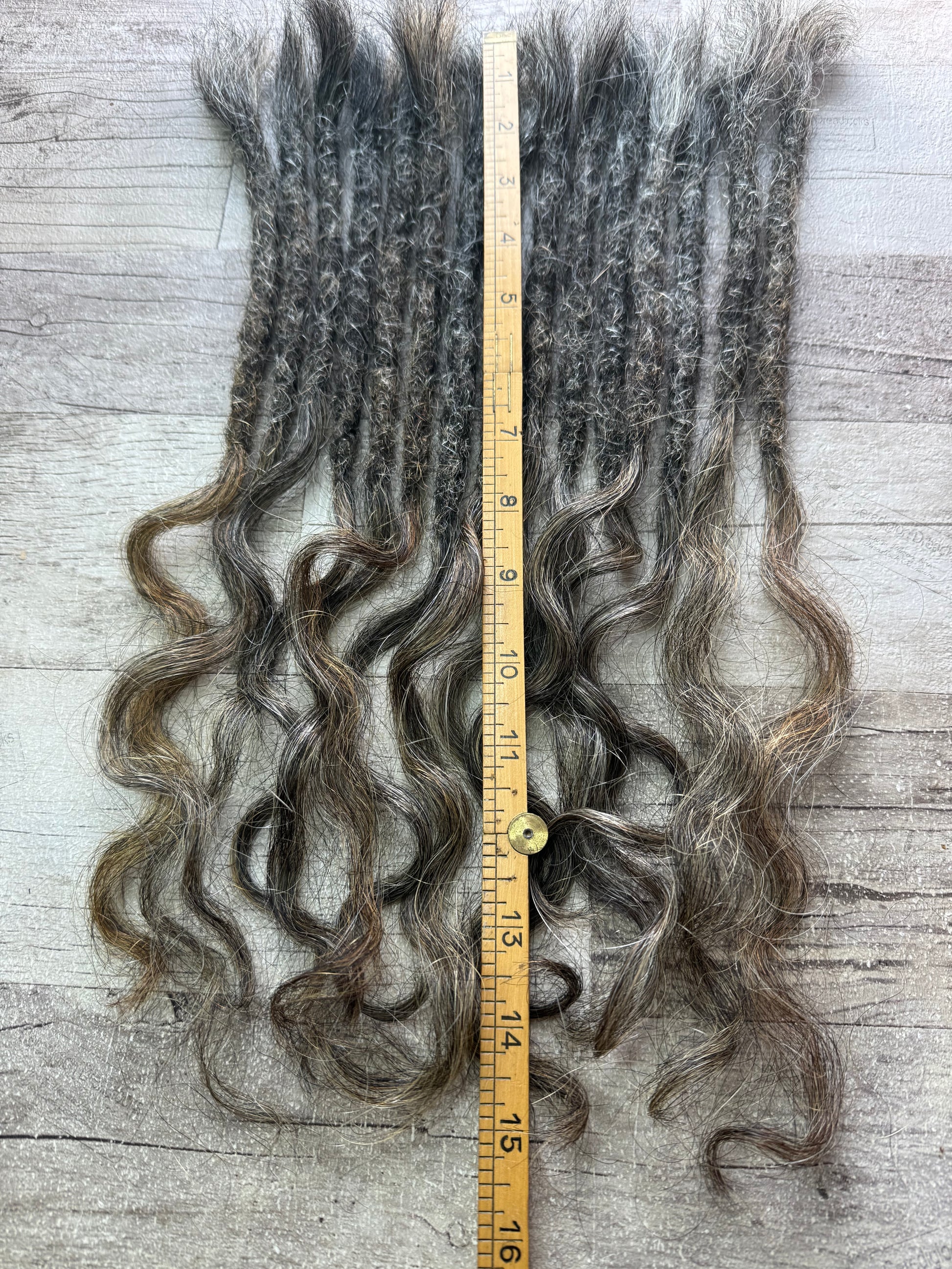 Raw Salt & Pepper Dreadlock Extensions 18 Inch - Ceredigion Dreadlocks
