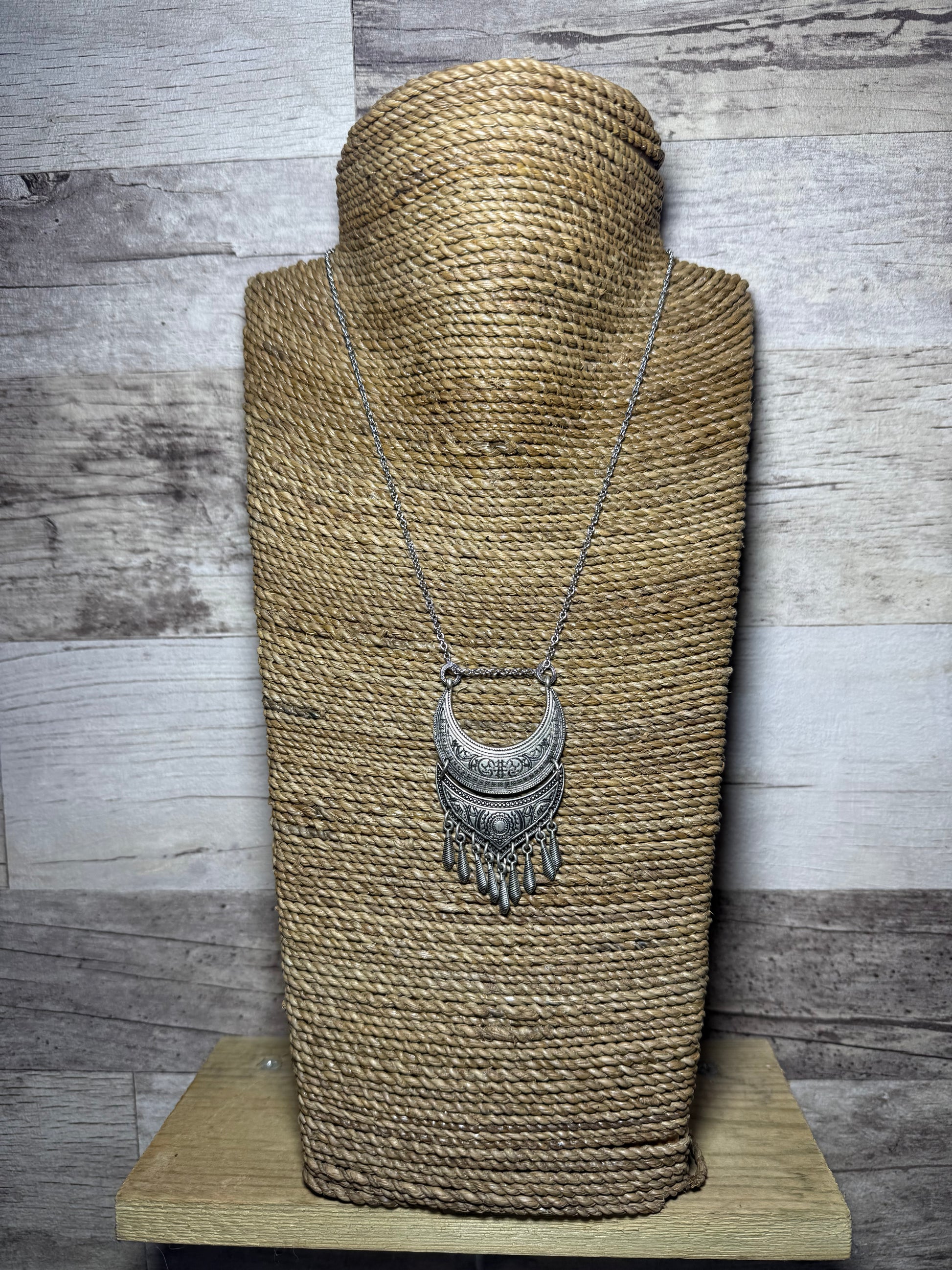 Ethnic Pendant Necklace - Oxidised Silver Tone - Ceredigion Dreadlocks