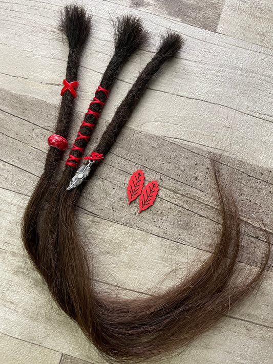 Brown 16 Inch Decorated Extensions - Ceredigion Dreadlocks
