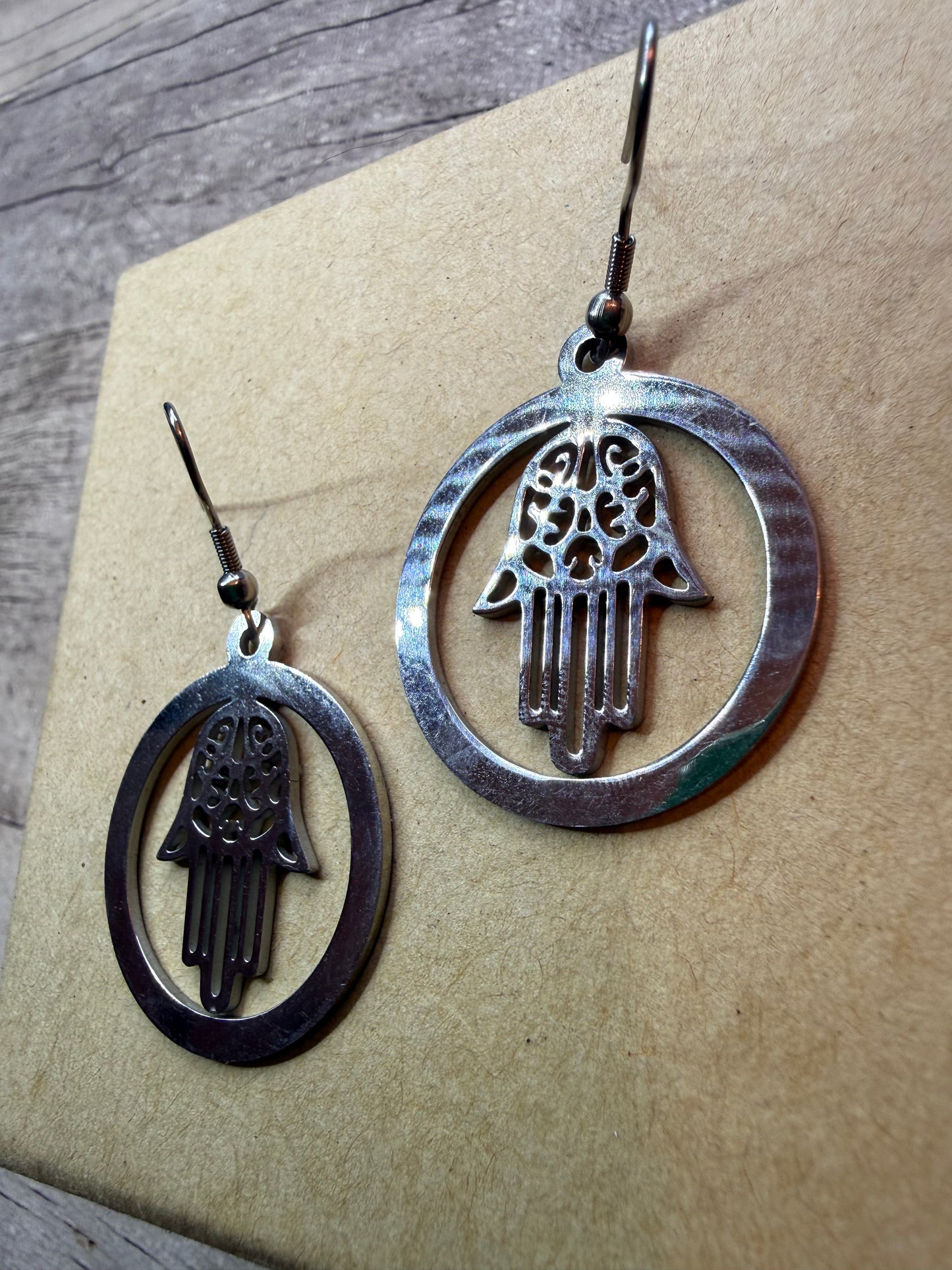 Silver Hamsa Hand Earrings - Ceredigion Dreadlocks